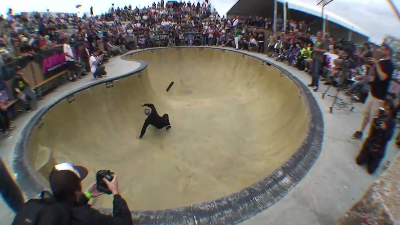 Malmö, Sweden's UltraBowl II held at Stäpelbäddsparken's backyard pool style bowl had some truly insane skateboard action going down! Day 1 was qualifications for the final day's pro semi's and finals, and Master's finals. Serious ripping was taking place from pool and transition skaters from all over Europe and USA. Skaters included: Kevin Kowalski, Josh Mattson, Ben Raybourn, Cody Lockwood, Zarosh Eggleston, Per Magnusson, Kevin Wenzke, Guillarme Mocquin, Julien Benoliel, Tim Johnson, Benji Galloway, Josh "Skreetch" Sandoval, Frank Faria, Alex Giraud, Björn Klotz, Anders Tellen, Mathias Nylen, Andreas "Snoken" Lindstöm... to name a few...<br /> <br /> If video is blocked in your country go to: <br /> http://vimeo.com/18993994