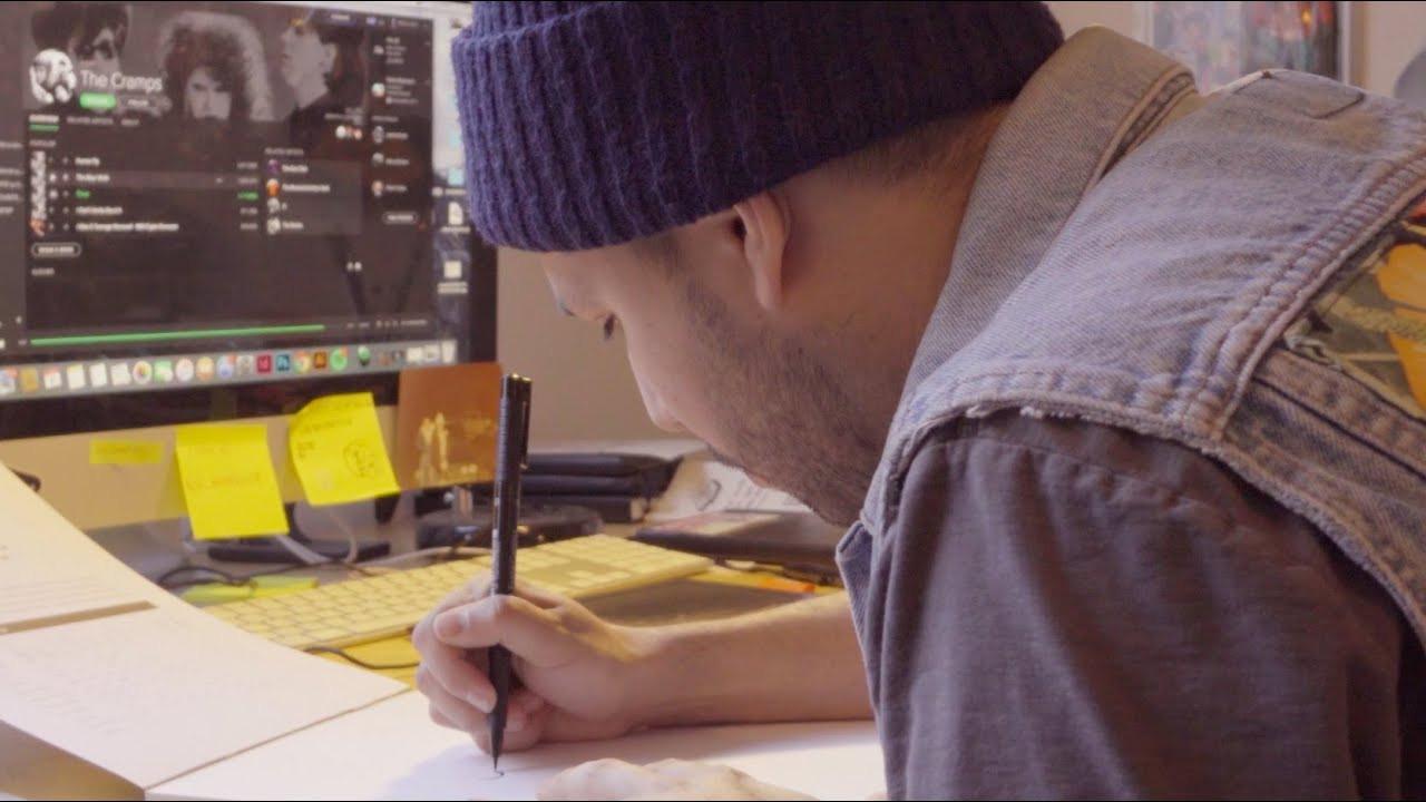 Mirko Antich, or better known in cyberspace as Murk Lurks, is a visual artist known for his tongue-in-cheek illustrations and use of topical word play. Influenced by early punk flyers, 90's skate graphics, and L.A. beach culture, Mirko's work is tough at first glance, but playful at heart. He currently lives and works in Venice, California.<br /><br />video by Ryan Hackbarth // http://www.ryanhackbarth.com