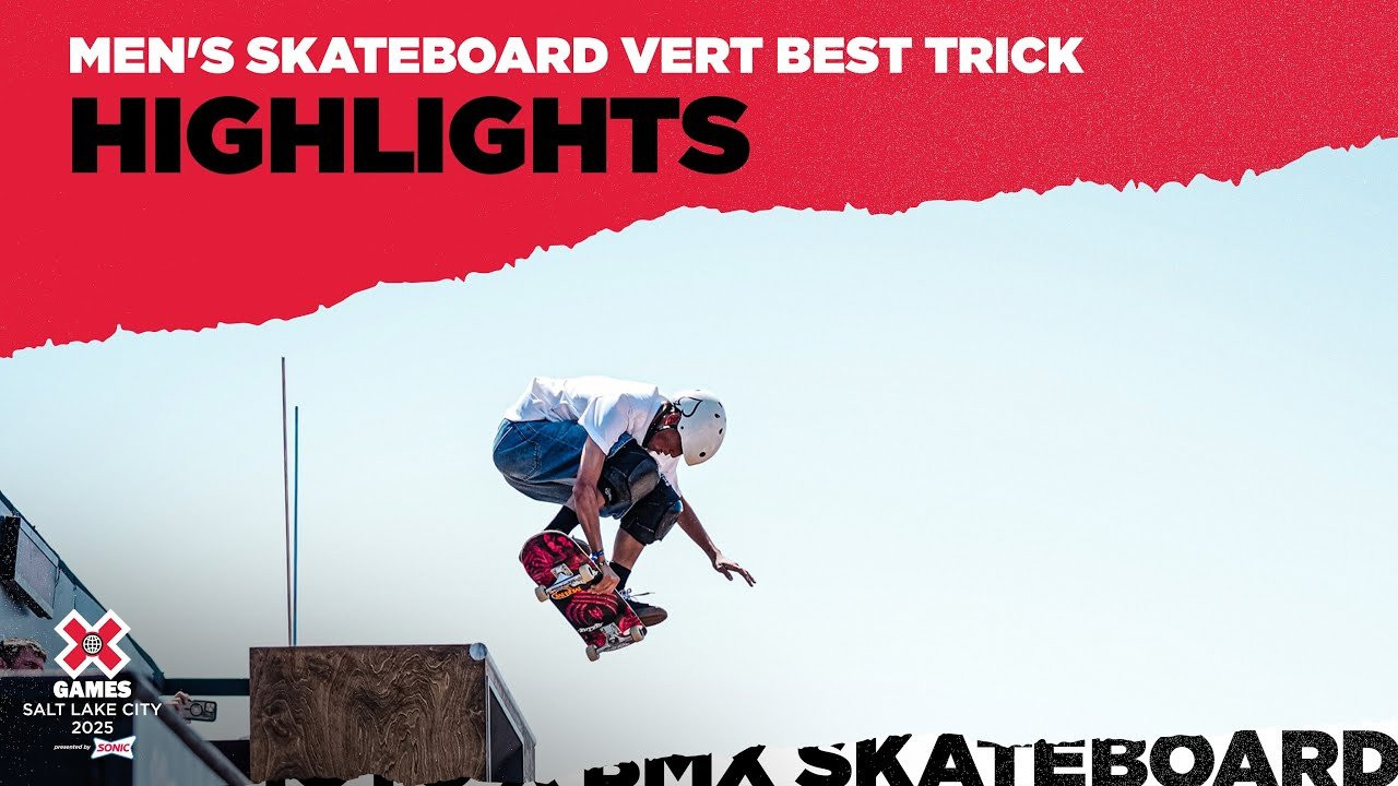 Watch the Men’s Skateboard Vert Best Trick top highlights from X Games Salt Lake City 2025 Presented by SONIC!<br /><br />Vert is a style of skateboarding that involves performing tricks on a large U-shaped ramp called a halfpipe or vert ramp. The rider gains speed by pumping up and down the ramp, building momentum for aerial maneuvers that can reach heights exceeding 10 feet. Skaters perform a variety of tricks, including spins, flips and grabs, while soaring through the air above the ramp. Skateboard vert requires a combination of speed, agility and courage, as riders must maintain control while executing complex aerial maneuvers at high speeds. Skateboard vert best trick sees riders perform a single big trick, and the X Games contest has witnessed some of the most famous moments in action sports history, like Tony Hawk’s 900 in 1999 and Gui Khury’s 1080 in 2021.<br /><br />#XGames #XGamesSLC #Skateboarding <br /><br /><br />____<br /><br />X Games — your destination for all things action sports, music, lifestyle and everything in between. <br /><br />Visit our official homepage at http://xgames.com for more coverage and highlights.<br /><br />SUBSCRIBE: https://www.youtube.com/XGames<br /><br />Check us on Social @XGames:<br />Instagram ► https://instagram.com/xgames<br />TikTok ► https://www.tiktok.com/@XGames<br />Twitter ► https://twitter.com/xgames<br />Facebook ► https://facebook.com/XGames<br />Twitch ► https://www.twitch.tv/xgames<br />Snapchat ► @xgames<br />Text Us! ► (772) 494-2637<br /><br />Thanks for watching #XGames!