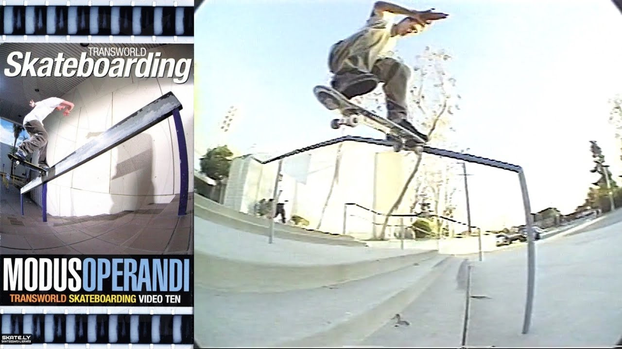 TransWorld SKATEboarding Presents: “Modus Operandi”<br /><br />Produced by Ty Evans and Jon Holland for TransWorld SKATEboarding. Featuring Aki Karja, Alex Gall, Alphonzo Rawls, Arto Saari, Bam Margera, Brad Staba, Brandon Bieble, Brian Anderson, Cairo Foster, Chad Muska, Chany Jeanguenin, Chris Lambert, Colin McKay, Colt Cannon, Diego Bucchieri, Ed Templeton, Elias Bingham, Eric Brockman, Eric Koston, Ethan Fowler, Felix Arguelles, Gershon Mosley, Greg Harris, J.T. Pulford, Jackson Taylor, Jacob Nunn, Jacob Rupp, Jamie Thomas, Jayme Fortune, Jeff Lenoce, Jerry Hsu, Jesse Fritsch, Judd Hertzler, Justin Strubing, Karl Watson, Keith Hufnagel, Kenny Reed, Kerry Getz, Kevin Taylor, Marc Johnson, Mark Appleyard, Matt Beach, Matt Milligan, Mattias Ringstrom, Mike Carroll, Mike Crum, Mike Maldonado, Mike Rafter, Moses Itkonen, Neal Mims, Pablo Favella, Paul Zitzer, Phil Mackie, Rick Howard, Scott Johnston, Stephan Janoski, Stephane Larance and Uriel Leubeke.<br /><br />Chapters<br />00:00 Opening Title<br />00:20 Opening Title<br />01:55 Opening Montage<br />05:49 Marc Johnson<br />10:01 Chany Jeanguenin<br />12:50 16mm Montage<br />15:20 Mike Carroll<br />18:43 Stress Montage<br />22:02 Brian Anderson<br />26:57 Credits<br /><br />If you have Proper Skate Videos Digitized VHS Tapes or DVDs, please feel free to join our Discord Server and help us to Archive old physical Skate Videos.<br /><br />Odysee: https://odysee.com/@SkateVideoLibrary<br />Discord: https://discord.me/skatevideolibrary<br /><br />Video: 960x720p, 59.94fps, 6000 kbps<br />Audio: Stereo, 48.0 kHz, 128 kbps