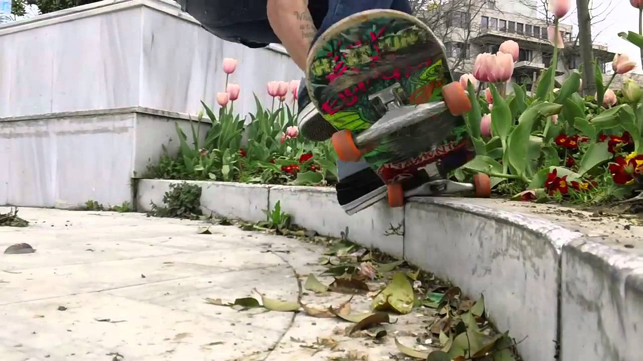 Here is a clip of Jon Dickson doing a 50-50 grind, early grab out.
