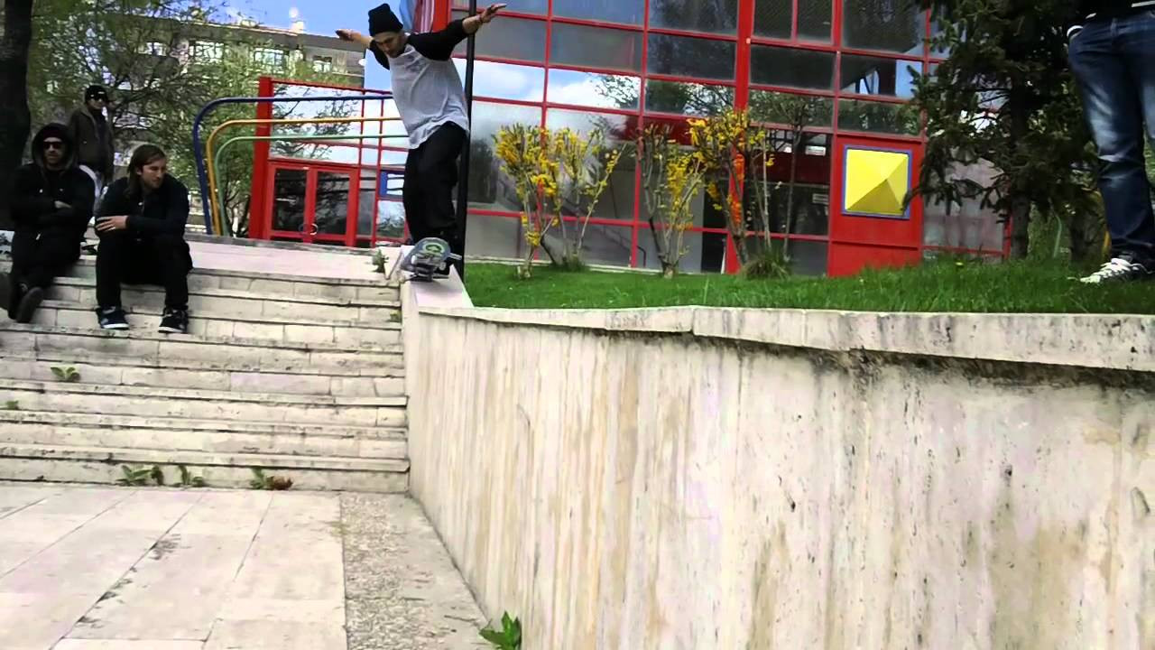 Here is a clip of Jack Curtin 5-0ing a ledge.