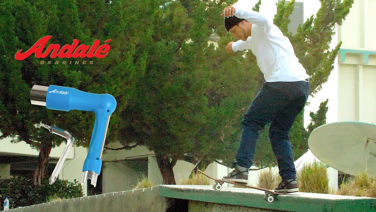 Carlos Ribero putting our new Andalé Bearings multi purpose ratchet tool to the test.<br /><br />Keep your board tuned.. Pick one up here.<br />https://thankyousupply.com/pages/search-results-page?q=tool<br /><br /><br />Check out http://andalebearings.com for more info. <br /> SUBSCRIBE -- http://bit.ly/SubscribeAndale<br /> SHOP -- http://andalebearings.com/shop<br /> INSTA -- https://www.instagram.com/andalebearings<br /> FB -- https://www.facebook.com/andalebearings<br /> Twitter -- https://twitter.com/andale_bearings