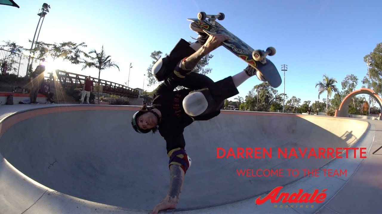 The legendary Darren Navarrette joins the Andale Bearings team! Darren puts the best bearings in skateboarding to the test! <br /><br />Check out http://andalebearings.com for more info. <br /> SUBSCRIBE -- http://bit.ly/SubscribeAndale<br /> SHOP -- http://andalebearings.com/shop<br /> INSTA -- https://www.instagram.com/andalebearings<br /> FB -- https://www.facebook.com/andalebearings<br /> Twitter -- https://twitter.com/andale_bearings