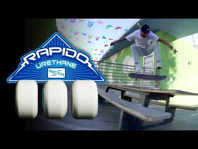Chaz Ortiz Introduces Rapido, Ricta's most balanced formula for maximum speed and smooth control. Right out the package, Rapido offers longer slides when you want it and increased control every time you need it. Ricta Rapido guarantees a longer roll with fewer flat-spots. <br /><br />Check the Wheels! http://bit.ly/2My5uPE<br /><br />Film: @danstolling<br /><br />Follow Chaz: @chazortiz<br /><br />SUBSCRIBE to Ricta Wheels: http://bit.ly/RictaChannel<br /><br />FOLLOW Ricta Wheels on:<br />Our site: http://rictawheels.com/<br />Facebook: https://www.facebook.com/rictawheels/<br />Instagram: https://www.instagram.com/rictawheels/