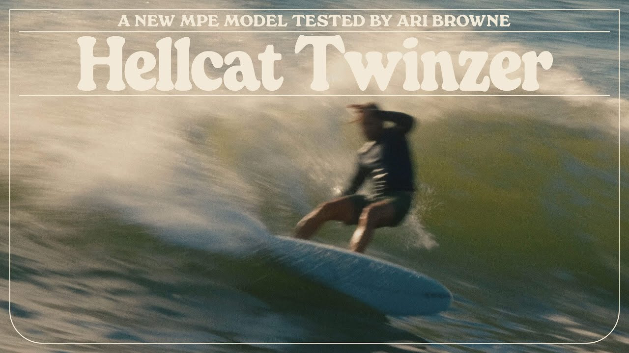 From the minds of Kirk Putnam and Michael Saggus comes the MPE Hellcat Twinzer, tested by Ari Browne.<br /><br />The Hellcat is a high performance twinzer designed for speed, drive, and responsive rail surfing. The pulled in tail and moderate rocker allows for tight pocket surfing, projection through turns, and stability in steeper waves. A fuller outline balances early speed, trim, and maneuverability for vertical and progressive surfing. The foiled rails promote seamless rail transitions, bite, and speed generation through turns. The single channel bottom enhances water flow, lift, and drive, providing extra control and acceleration.<br /><br />Check out out selection of MPEs here:<br />https://mollusksurfshop.com/collections/surfboards?productVendor=MPE