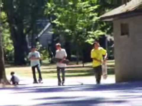 Skate Classic III (August 5, 2006)<br /> <br /> Skaters of all ages assembled in Salem, Oregon at The Bush Pasture Park soap box derby track on Saturday, August 5th, to compete in a range of events. The third annual EXIT Skate Classic consisted of 4 events; high jump (high ollie), long jump (long ollie), slalom and game of skate. For five bucks, skaters were registered for one or more events and since everyone got an event t-shirt with entry, you pretty much couldn't lose.<br /> Created by the owners of EXIT real world skate and snowboard shop, the EXIT Skate Classic was designed to appeal to skaters of all ages. Although the line up of events varies from year to year, the basic elements of skateboarding are always the focus. EXIT wanted to create a contest that would stand out among the other hosts of skateboard contests every summer and endure time.<br /> The high jump was your classic highest ollie contest over the adjustable bar. Longest ollie was a straight (actually, slightly up hill) pushing take-off with a mild dropping pitch on which paint cans are added each time the round of survivalists makes it over cleanly. In both the high jump and the long jump, competitors got a second chance if they bonked or bocked there attempt. Every skater that made it over the obstacle each round moved on to the next level, with a heightened bar in there path in high jump or an added can in in their landing for long jump. <br /> The game of skate started off in games of three and then deduced down to doubles games to battle it out. Of course the game of skate was the whipper snapper generation of the crowd, but there was a talk of 46-year-old Dennis Franklin (former freestyle pro) joining the game of skate. It would have been interesting if he did. Franklin surely has some tricks that would have left the laughing surprisedly. Although declined the game of skate, he went on to the place 3rd in the slalom even though he didn't even know there was a contest that day, he was just there skating with his son that morning and learned of the contest by chance.<br /> This year about 500 people gathered at the third annual EXIT Skate Classic, to skate, eat free hot dogs and watch other skaters throw themselves around. Many spectators stuck it out through the four hour contest to take home goods from the awards product toss from companies such as Ninja Bearings, Gravity, Powell, Vans, Sector Nine, Hook-Ups, Da Kine, Ancient Inc., Burton and EXIT real world.<br /> Big thanks to all of those who supported the 3rd annual EXIT Classic. Looking forward to next year!<br /> <br /> EXIT SKATE CLASSIC 2006 RESULTS:<br /> <br /> HIGH JUMP (highest ollie)<br /> 1. Scott Inman 35"<br /> 2. Oscar Navarro 34"<br /> 3. Mike Zimmerman 34" <br /> <br /> LONG JUMP (longest ollie)<br /> 1. Oscar Navarro 23 paint cans<br /> 2. Sebastian Walker 22 paint cans<br /> 3. Brian Dickinson 21 paint cans<br /> <br /> SLALOM (60 cone hybrid single lane)<br /> 1. Pete Ingraham (23.13 seconds)<br /> 2. Matt French (26.16 seconds)<br /> 3. Dennis Franklin (28 seconds)<br /> <br /> GAME OF SKATE<br /> 1. Sebastian Walker<br /> 2. Jacob Becker<br /> 3. Brian Dickinson