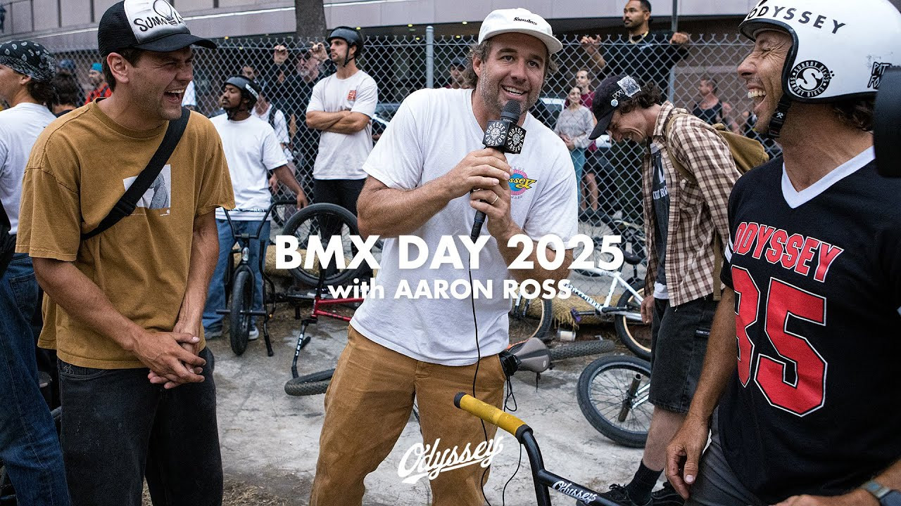 We handed Aaron Ross a microphone and sent him down to San Diego for BMX DAY '25. With a huge turnout, plenty of friends, 2 parrots, some wild riding as well as 2 amazing video premiers, Aaron had his hands full. Click play to get a taste of BMX DAY 2025!<br /> <br />Video by Zach Krejmas<br /><br /><br /><br /><br /><br /><br /><br /><br />---<br />https://odysseybmx.com<br />https://shop.odysseybmx.com<br />---<br />https://facebook.com/odsybmx<br />https://twitter.com/odysseybmx<br />https://instagram.com/odysseybmx<br />https://youtube.com/odsyvision