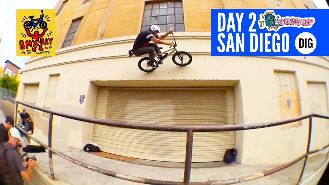NEW DIG APPAREL https://shop.digbmx.com/collections/APPAREL-AND-MORE<br />-----<br /><br />This year BMX Day has became BMX Days! After a day 1 session at Clairemont Skatepark, the San Diego BMX Day weekend by Our BMX wrapped up on the streets. Check full highlights of day 2 right here.<br /><br />In partnership with the 2025 @MonsterEnergy 'Cash Up' series.<br /><br />Video by Trent Lutzke<br /><br />https://monsterenergy.com<br /><br />-----<br />Visit our website for more BMX videos - http://digbmx.com <br /><br />SUPPORT PROJECT X https://shop.digbmx.com/collections/project-x <br />SUBSCRIBE to the DIG channel for more videos - http://bit.ly/DigBMX<br /><br /> ● Facebook - https://facebook.com/digbmx <br /> ● Instagram - https://instagram.com/digbmx <br /> ● Twitter - https://twitter.com/digbmx <br /><br />#BMX #DIGBMX