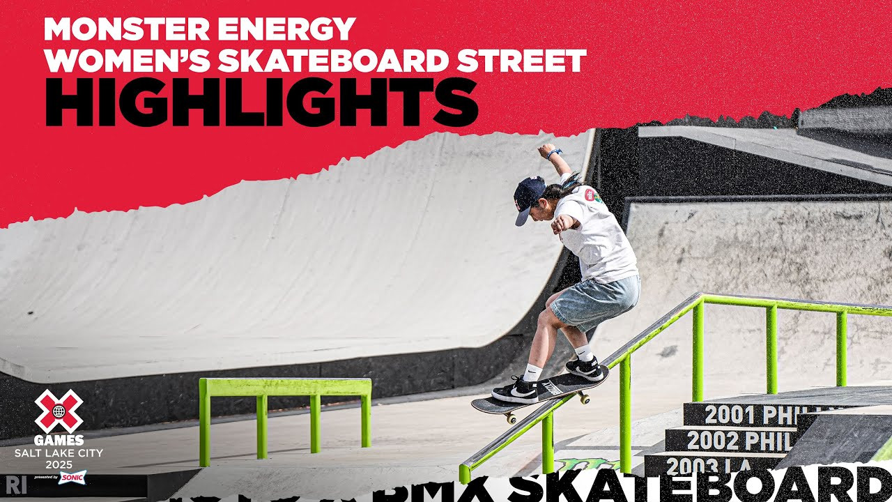 Watch the Monster Energy Women’s Skateboard Street top highlights from X Games Salt Lake City 2025!<br /><br />Street is a style of skateboarding that takes place on a course simulating urban terrain using everyday objects such as curbs, stairs, handrails, benches and quarterpipes as obstacles. Skateboarders use these obstacles to perform a variety of tricks, grinds and board flips, often combining multiple maneuvers into a single trick. Skateboard street requires a high level of creativity, adaptability and technical skill, as riders must navigate the urban landscape and perform with precision and control. Competitions in skateboard street involve riders performing a series of timed runs, with judges evaluating the difficulty, execution and originality of their tricks.<br /><br />#XGames #XGamesSLC #Skateboarding<br /><br />____<br /><br />X Games — your destination for all things action sports, music, lifestyle and everything in between. <br /><br />Visit our official homepage at http://xgames.com for more coverage and highlights.<br /><br />SUBSCRIBE: https://www.youtube.com/XGames<br /><br />Check us on Social @XGames:<br />Instagram ► https://instagram.com/xgames<br />TikTok ► https://www.tiktok.com/@XGames<br />Twitter ► https://twitter.com/xgames<br />Facebook ► https://facebook.com/XGames<br />Twitch ► https://www.twitch.tv/xgames<br />Snapchat ► @xgames<br />Text Us! ► (772) 494-2637<br /><br />Thanks for watching #XGames!