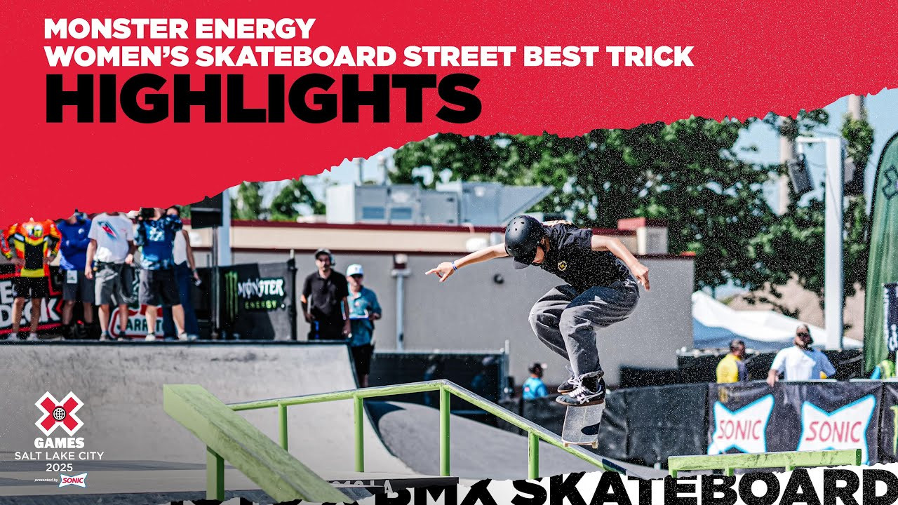 Watch the Monster Energy Women’s Skateboard Street Best Trick top highlights from X Games Salt Lake City 2025!<br /><br />Street is a style of skateboarding that takes place on a course simulating urban terrain using everyday objects such as curbs, stairs, handrails, benches and quarterpipes as obstacles. Skateboarders use these obstacles to perform a variety of tricks, grinds and board flips, often combining multiple maneuvers into a single trick. Skateboard street requires a high level of creativity, adaptability and technical skill, as riders must navigate the urban landscape and perform with precision and control. Skateboard Street Best Trick sees riders performing a single trick on a chosen feature, with judges evaluating them on difficulty, execution and originality.<br /><br />#XGames #XGamesSLC #Skateboarding <br /><br />____<br /><br />X Games — your destination for all things action sports, music, lifestyle and everything in between. <br /><br />Visit our official homepage at http://xgames.com for more coverage and highlights.<br /><br />SUBSCRIBE: https://www.youtube.com/XGames<br /><br />Check us on Social @XGames:<br />Instagram ► https://instagram.com/xgames<br />TikTok ► https://www.tiktok.com/@XGames<br />Twitter ► https://twitter.com/xgames<br />Facebook ► https://facebook.com/XGames<br />Twitch ► https://www.twitch.tv/xgames<br />Snapchat ► @xgames<br />Text Us! ► (772) 494-2637<br /><br />Thanks for watching #XGames!