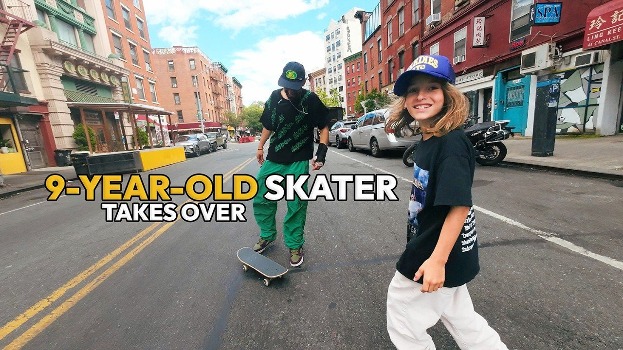 #skateboarding #skater #skaterboy <br />This Is What You Do in New York City | Day with 9-Year-Old Skater Elijah<br /><br />We linked up in NYC with 9-year-old Lower East Side local Elijah (@eliskatesnyc) to see the city through his eyes (and his board). He took us on a tour of his favorite spots:<br /><br />Columbus Park – DIY obstacle build + stair grinds<br />Golconda Skate Park – under-the-bridge sessions and bank tricks<br />Peck Slip – classic downtown benches<br />Labor Skateshop – TJ Rogers’ world tour kickoff with new éS shoes<br />Brooklyn Banks – legendary NYC spot to close out the day<br /><br />Along the way, legends like Kelly Hart and Don Brown showed up, and the entire crew mobbed through downtown for one of those only-in-New-York skate days.<br /><br />Get to know one of NYC’s rising young skaters and catch a glimpse of the energy that makes the city’s scene so special. <br /><br />Follow on Instagram: https://www.instagram.com/eliskatesnyc<br /><br />✅ Subscribe to Dose Skateboarding for more vlogs, day-in-the-life edits, and the best local skate stories: https://youtube.com/doseskateboarding<br /><br />👉 Visit: http://doseskateboarding.com<br />👉 Follow: http://instagram.com/doseskateboarding/<br />👉 Twitter: https://twitter.com/doseskate<br />👉 TIKTOK https://www.tiktok.com/@doseskateboarding<br /><br />Subscribe to DOSE for more skate life videos.<br />For news about skateboarding every day, check out https://doseskateboarding.com/