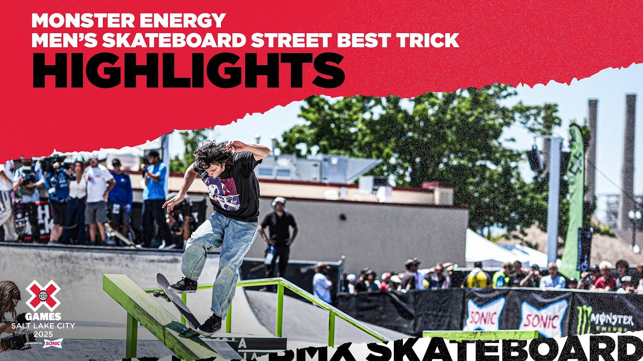 Watch the Monster Energy Men’s Skateboard Street Best Trick top highlights from X Games Salt Lake City 2025!<br /><br />Street is a style of skateboarding that takes place on a course simulating urban terrain using everyday objects such as curbs, stairs, handrails, benches and quarterpipes as obstacles. Skateboarders use these obstacles to perform a variety of tricks, grinds and board flips, often combining multiple maneuvers into a single trick. Skateboard street requires a high level of creativity, adaptability and technical skill, as riders must navigate the urban landscape and perform with precision and control. Skateboard Street Best Trick sees riders performing a single trick on a chosen feature, with judges evaluating them on difficulty, execution and originality.<br /><br />#XGames #XGamesSLC #Skateboarding <br /><br />____<br /><br />X Games — your destination for all things action sports, music, lifestyle and everything in between. <br /><br />Visit our official homepage at http://xgames.com for more coverage and highlights.<br /><br />SUBSCRIBE: https://www.youtube.com/XGames<br /><br />Check us on Social @XGames:<br />Instagram ► https://instagram.com/xgames<br />TikTok ► https://www.tiktok.com/@XGames<br />Twitter ► https://twitter.com/xgames<br />Facebook ► https://facebook.com/XGames<br />Twitch ► https://www.twitch.tv/xgames<br />Snapchat ► @xgames<br />Text Us! ► (772) 494-2637<br /><br />Thanks for watching #XGames!
