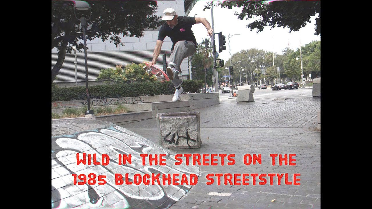 Grip it and rip it on an original shape and graphic Blockhead Streetstyle, screen printed just like they were in 1985 in my parents Roseville CA garage (Sacto) . Laban Pheidias, Chris Lambert, Jesse Hotchkiss, Joi Tillman and myself got wild in the streets of downtown LA on a lovely Sunday afternoon to relive some 80’s skateboarding stoke. Grab your very own Blockhead Streetstyle Time Machine and transport yourself back to 1985 and have a blast. Fun is calling you! - Dave Bergthold <br /><br />#80sskateboarding <br />#skateboarding