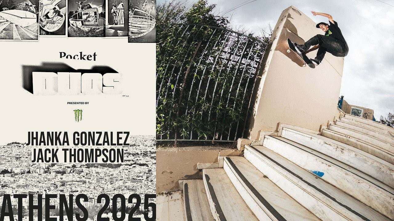 One skater & one filmer (hence the DUO) get 10 days to film a part in the city of Athens, Greece. They compete for over 20.000€ prize money in total. Jhanka missed his flight, so technically we didn’t even use his 10 days. Unbelievable output for 8 days of filming. Enjoy. <br /><br />DUOS 2025:<br />Axel Cruysberghs & Max Pack<br />Jorge Simoes & Daniel Galli<br />Eniz Fazliov & Bennet Rahm<br />Tallys Jr. & Tallys Silva<br />Jhancarlos Gonzalez & Jack Thompson<br /><br />Supported by Monster Energy <br /><br />VXF Artist: Daniel Lang<br /><br />Get our books & apparel collection here: https://pocketskatemag.com/shop/<br /><br />Feel free to subscribe to our channel and follow us on Instagram:<br />http://www.instagram.com/pocketskatemag <br /><br />Our Website:<br />http://www.pocketskatemag.com