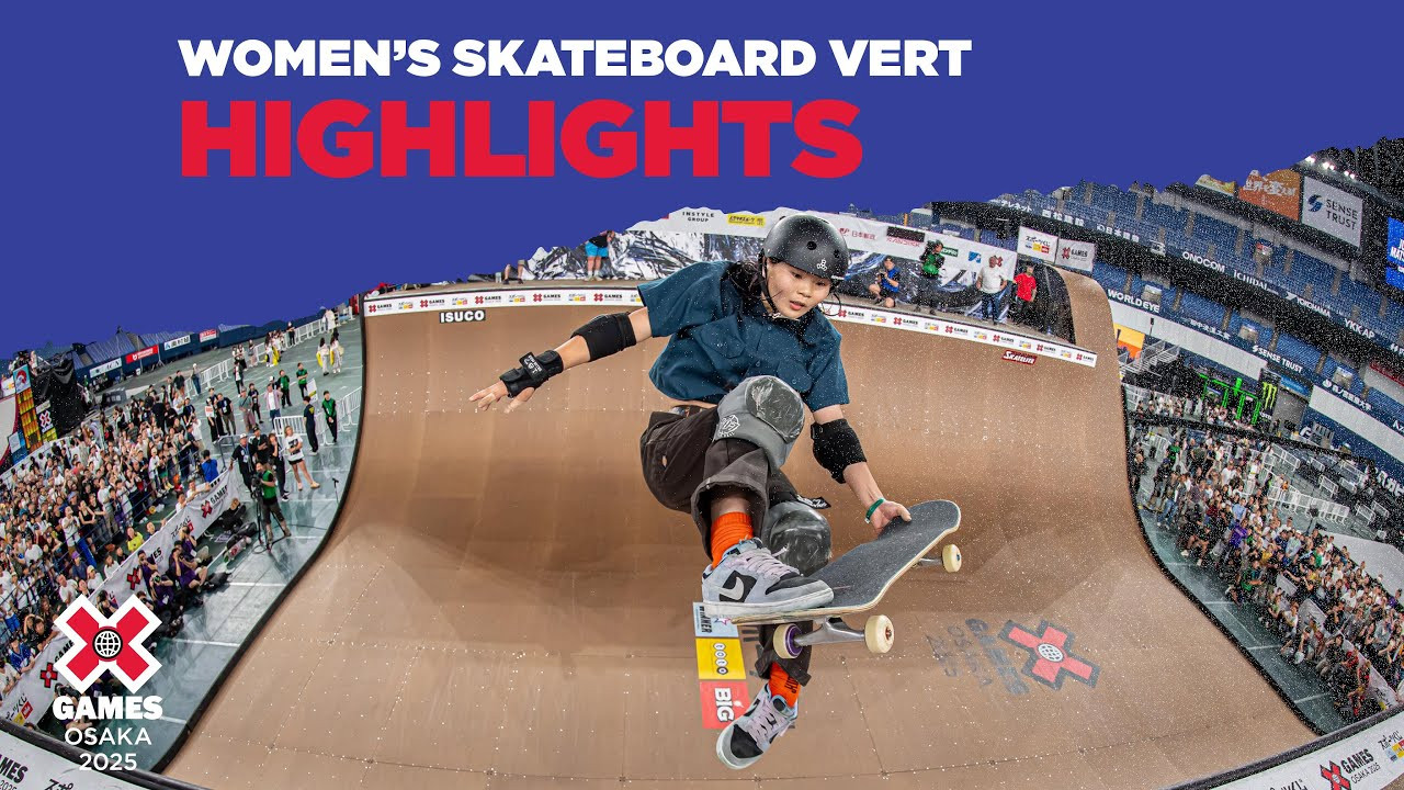 Watch the Women’s Skateboard Vert top highlights from X Games Osaka 2025 in Japan!<br /><br />How medal event is judged:<br />Playoffs: 1 heat of 8 athletes with 2 runs each (0:30 seconds maximum per run), best run counts. Runs will be scored 1-100. Athletes ranked 1-4 will advance to the final.<br />Finals: Athlete scores are reset to zero after playoffs. 1 heat of 4 athletes with 2 runs each (0:30 seconds maximum per run), best run counts. Runs will be scored 1-100. <br /><br />Vert is a style of skateboarding that involves performing tricks on a large U-shaped ramp called a halfpipe or vert ramp. The rider gains speed by pumping up and down the ramp, building momentum for aerial maneuvers that can reach heights exceeding 10 feet. Skaters perform a variety of tricks, including spins, flips and grabs, while soaring through the air above the ramp. Skateboard vert requires a combination of speed, agility and courage, as riders must maintain control while executing complex aerial maneuvers at high speeds. In contests, skaters perform a series of tricks, with judges awarding points based on the difficulty, execution and overall style.<br /><br />#XGames #XGamesOsaka #XGamesJapan #Skateboarding <br /><br />____<br /><br />X Games — your destination for all things action sports, music, lifestyle and everything in between. <br /><br />Visit our official homepage at http://xgames.com for more coverage and highlights.<br /><br />SUBSCRIBE: https://www.youtube.com/XGames<br /><br />Check us on Social @XGames:<br />Instagram ► https://instagram.com/xgames<br />TikTok ► https://www.tiktok.com/@XGames<br />Twitter ► https://twitter.com/xgames<br />Facebook ► https://facebook.com/XGames<br />Twitch ► https://www.twitch.tv/xgames<br />Snapchat ► @xgames<br />Text Us! ► (772) 494-2637<br /><br />Thanks for watching #XGames!
