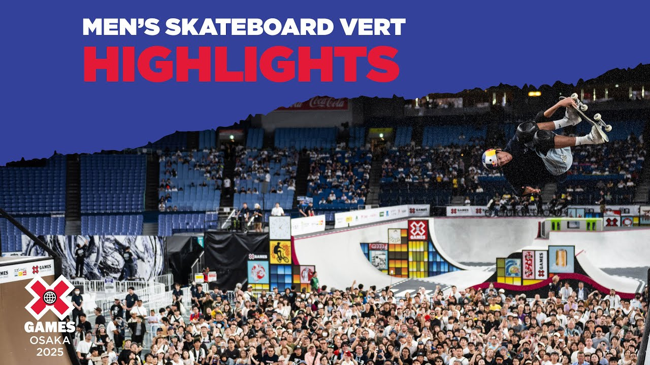 Watch the Men’s Skateboard Vert top highlights from X Games Osaka 2025 in Japan!<br /><br />How medal event is judged:<br />Playoffs: 1 heat of 8 athletes with 2 runs each (0:30 seconds maximum per run), best run counts. Runs will be scored 1-100. Athletes ranked 1-4 will advance to the final.<br />Finals: Athlete scores are reset to zero after playoffs. 1 heat of 4 athletes with 2 runs each (0:30 seconds maximum per run), best run counts. Runs will be scored 1-100. <br /><br />Vert is a style of skateboarding that involves performing tricks on a large U-shaped ramp called a halfpipe or vert ramp. The rider gains speed by pumping up and down the ramp, building momentum for aerial maneuvers that can reach heights exceeding 10 feet. Skaters perform a variety of tricks, including spins, flips and grabs, while soaring through the air above the ramp. Skateboard vert requires a combination of speed, agility and courage, as riders must maintain control while executing complex aerial maneuvers at high speeds. In contests, skaters perform a series of tricks, with judges awarding points based on the difficulty, execution and overall style.<br /><br />#XGames #XGamesOsaka #XGamesJapan #Skateboarding <br /><br />____<br /><br />X Games — your destination for all things action sports, music, lifestyle and everything in between. <br /><br />Visit our official homepage at http://xgames.com for more coverage and highlights.<br /><br />SUBSCRIBE: https://www.youtube.com/XGames<br /><br />Check us on Social @XGames:<br />Instagram ► https://instagram.com/xgames<br />TikTok ► https://www.tiktok.com/@XGames<br />Twitter ► https://twitter.com/xgames<br />Facebook ► https://facebook.com/XGames<br />Twitch ► https://www.twitch.tv/xgames<br />Snapchat ► @xgames<br />Text Us! ► (772) 494-2637<br /><br />Thanks for watching #XGames!
