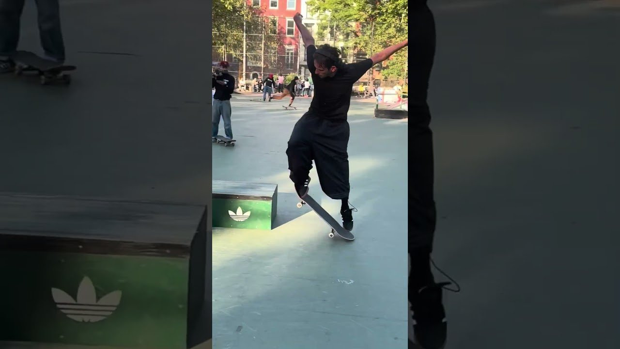 Nikolai and Mark at Tompkins park for the Quartersnacks Long Ledge Jam in New York City.