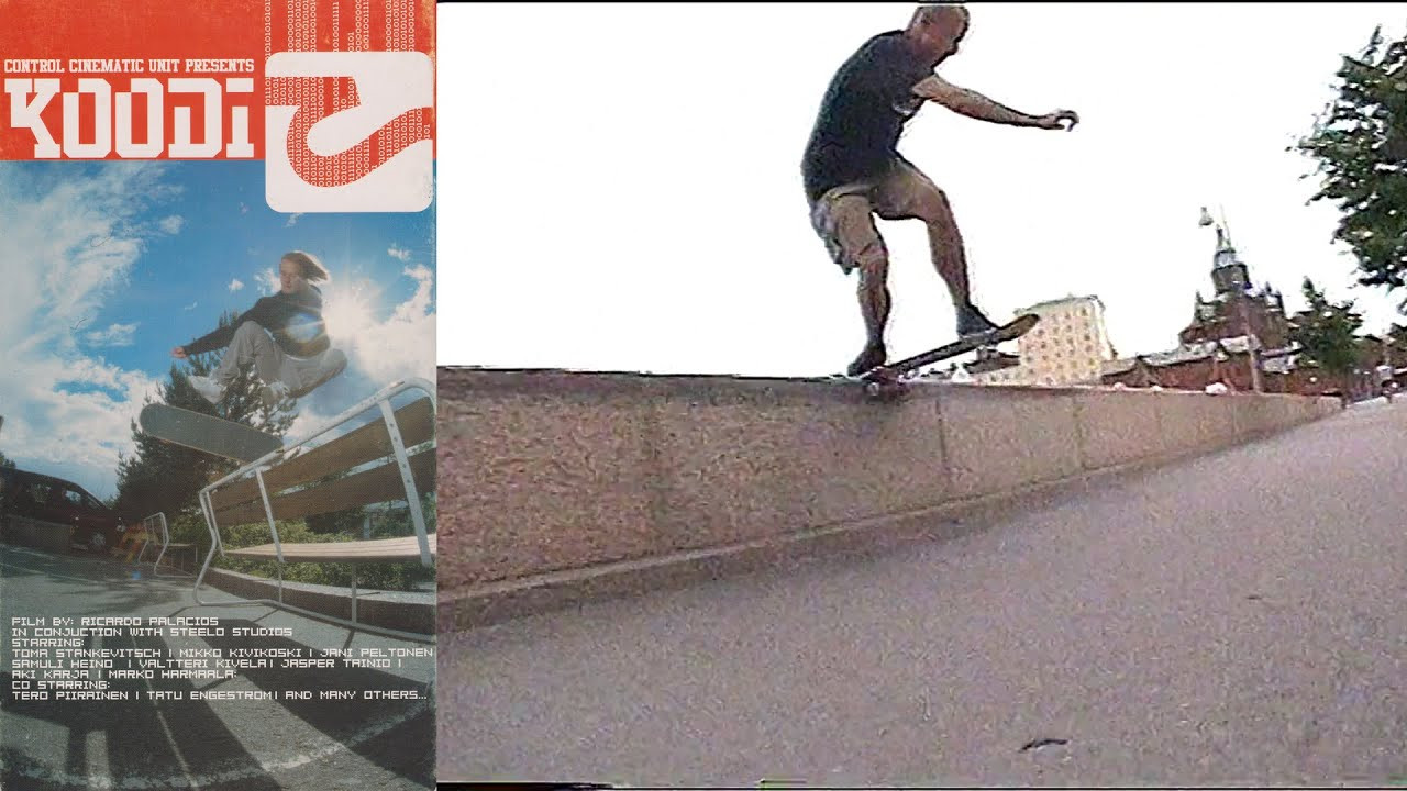 Control Skateboards Presents: “Koodi”<br /><br />Video by Ricardo Palacios for Control Skateboards. Featuring Aki Kärjä, Arto Saari, Brian Wenning, Eero Anttila, Esa Hytönen, Hans, Henrikki Saraspää, Jani Havulampi, Jani Mäkelä, Jani Peltonen, Janic Leino, Janne Saario, Jarkko Poropudas, Jasper Tainio, Joni Häivölä, Joni Jantunen, Juha Pönkänen, Jussi Piironen, Kuha, Marko Harmaala, Mikko Kivikoski, Nenä, Petteri Jeskanen, Rodney Torres, Sami Hannula, Sami Ruotsalainen, Sami Uskali, Samuli Heino, Tatu Engeström, Tero Piirainen, Timo Helenius, Timo Kühn, Tom Elfström, Tomi Stankevitsch, Tuukka Kaila, Upa, Valtteri Kivelä and Veksu.<br /><br />Chapters<br />00:00 Intro<br />01:16 Valtteri Kivelä<br />04:02 Mikko Kivikoski<br />07:17 Tomi Stankevitsch<br />09:26 Samuli Heino<br />11:16 Jasper Tainio<br />13:51 Jani Peltonen<br />16:07 Montage<br />21:00 Credits<br /><br />If you have Proper Skate Videos Digitized VHS Tapes or DVDs, please feel free to join our Discord Server and help us to Archive old physical Skate Videos.<br /><br />Odysee: https://odysee.com/@SkateVideoLibrary<br />Discord: https://discord.me/skatevideolibrary<br /><br />Video: 960x720p, 50.00fps, 6000 kbps<br />Audio: Stereo, 48.0 kHz, 128 kbps