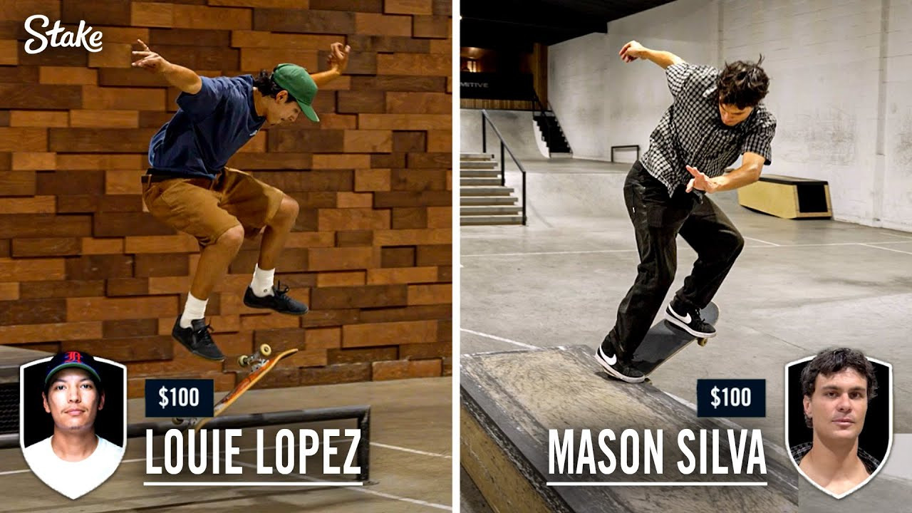 In this edition of 'A Game of Stake,' Louie Lopez and Mason Silva go head-to-head in a friendly competition where both skaters will select tricks in an attempt to outdo the other! Whoever runs out of money first loses 🤑 Presented by Stake. <br /><br />🏆 #SLSSuperCrown | December 6 -7<br />🇦🇺 #SLSSydney | February 14 - 15<br />🛍️ #SLS Merch NOW AVAILABLE ➡ https://streetleagueshop.com/<br /><br />For tickets to SLS events and more information, visit: https://www.streetleague.com/ 🔥<br /><br />Subscribe Now: https://www.youtube.com/@SLS<br /><br />Follow SLS on Social 💥 <br />⚪️ Instagram - https://www.instagram.com/sls/<br />⚪️ Facebook - https://www.facebook.com/streetleague/<br />⚪️ Rumble - https://rumble.com/c/sls<br />⚪️ TikTok - https://www.tiktok.com/@streetleagueskate<br />⚪️ Snapchat - https://snapchat.com/t/uYXRd6Jw<br />⚪️ Threads - https://www.threads.net/@sls?hl=en<br />⚪️ Twitter - https://x.com/StreetLeague<br /><br />👀 Don't miss new SLS content every week on Rumble<br />Download Rumble (TV + Mobile) 👉 https://rumble.com/our-apps<br />Rumble is free on desktop, mobile and web at www.rumble.com, iOS, Android, Roku, AppleTV, FireTV, Samsung TVs.<br /><br />Get your official SLS x Wolfpak Backpack here, available in 3 different sizes - <br />https://wolfpak.com/collections/street-league-skateboarding-collection<br /><br />#sls #skate #skateboard #skateboarding #trick #competition #challenge #stake