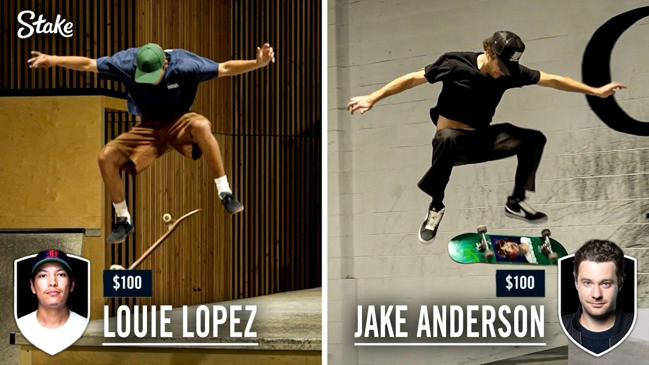 In this edition of 'A Game of Stake,' Louie Lopez and Jake Anderson go head-to-head in a friendly competition where both skaters will select tricks in an attempt to outdo the other! Whoever runs out of money first loses 🤑 Presented by Stake. <br /><br />🏆 #SLSSuperCrown | December 6 -7<br />🇦🇺 #SLSSydney | February 14 - 15<br />🛍️ #SLS Merch NOW AVAILABLE ➡ https://streetleagueshop.com/<br /><br />For tickets to SLS events and more information, visit: https://www.streetleague.com/ 🔥<br /><br />Subscribe Now: https://www.youtube.com/@SLS<br /><br />Follow SLS on Social 💥 <br />⚪️ Instagram - https://www.instagram.com/sls/<br />⚪️ Facebook - https://www.facebook.com/streetleague/<br />⚪️ Rumble - https://rumble.com/c/sls<br />⚪️ TikTok - https://www.tiktok.com/@streetleagueskate<br />⚪️ Snapchat - https://snapchat.com/t/uYXRd6Jw<br />⚪️ Threads - https://www.threads.net/@sls?hl=en<br />⚪️ Twitter - https://x.com/StreetLeague<br /><br />👀 Don't miss new SLS content every week on Rumble<br />Download Rumble (TV + Mobile) 👉 https://rumble.com/our-apps<br />Rumble is free on desktop, mobile and web at www.rumble.com, iOS, Android, Roku, AppleTV, FireTV, Samsung TVs.<br /><br />Get your official SLS x Wolfpak Backpack here, available in 3 different sizes - <br />https://wolfpak.com/collections/street-league-skateboarding-collection<br /><br />#sls #skate #skateboard #skateboarding #trick #competition #challenge #stake
