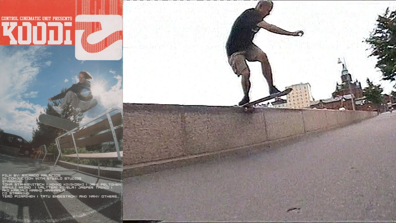 Control Skateboards Presents: “Koodi”<br /><br />Video by Ricardo Palacios for Control Skateboards. Featuring Aki Kärjä, Arto Saari, Brian Wenning, Eero Anttila, Esa Hytönen, Hans, Henrikki Saraspää, Jani Havulampi, Jani Mäkelä, Jani Peltonen, Janic Leino, Janne Saario, Jarkko Poropudas, Jasper Tainio, Joni Häivölä, Joni Jantunen, Juha Pönkänen, Jussi Piironen, Kuha, Marko Harmaala, Mikko Kivikoski, Nenä, Petteri Jeskanen, Rodney Torres, Sami Hannula, Sami Ruotsalainen, Sami Uskali, Samuli Heino, Tatu Engeström, Tero Piirainen, Timo Helenius, Timo Kühn, Tom Elfström, Tomi Stankevitsch, Tuukka Kaila, Upa, Valtteri Kivelä and Veksu.<br /><br />Chapters<br />00:00 Intro<br />01:16 Valtteri Kivelä<br />04:02 Mikko Kivikoski<br />07:17 Tomi Stankevitsch<br />09:26 Samuli Heino<br />11:16 Jasper Tainio<br />13:51 Jani Peltonen<br />16:07 Montage<br />21:00 Credits<br /><br />If you have Proper Skate Videos Digitized VHS Tapes or DVDs, please feel free to join our Discord Server and help us to Archive old physical Skate Videos.<br /><br />Odysee: https://odysee.com/@SkateVideoLibrary<br />Discord: https://discord.me/skatevideolibrary<br /><br />Video: 960x720p, 50.00fps, 6000 kbps<br />Audio: Stereo, 48.0 kHz, 128 kbps