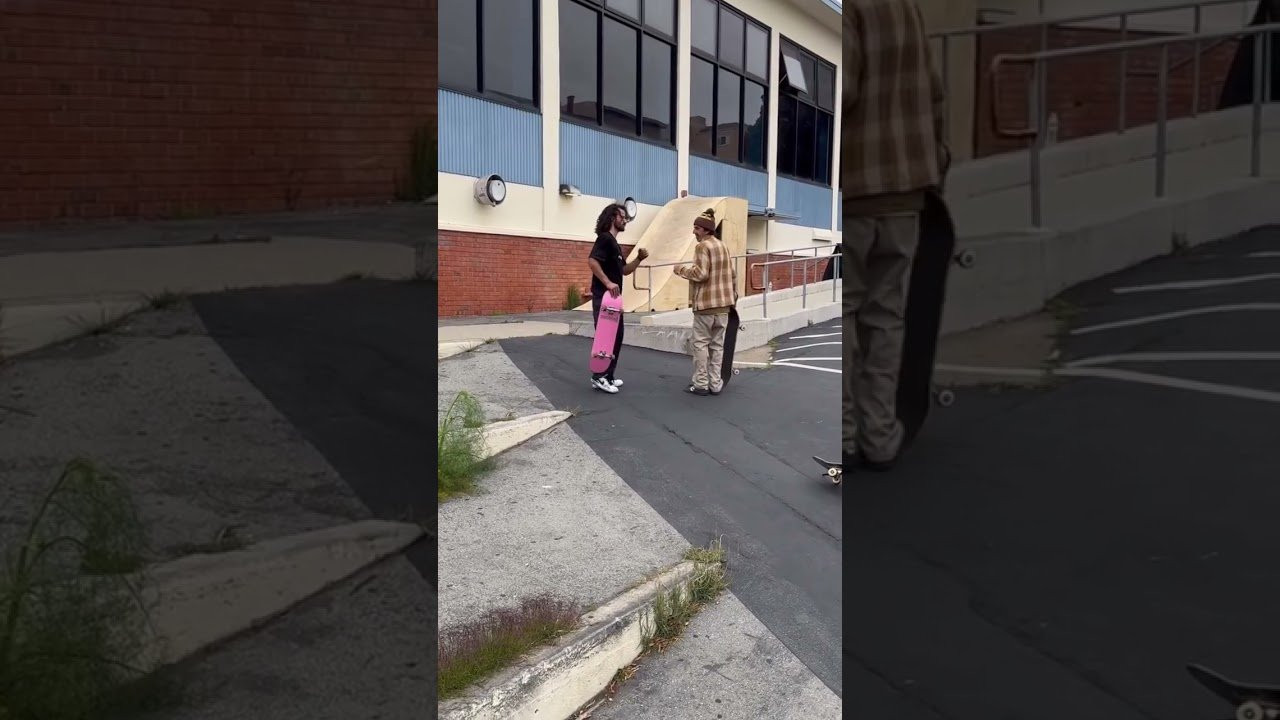 Switch frontside flip one foot tries.