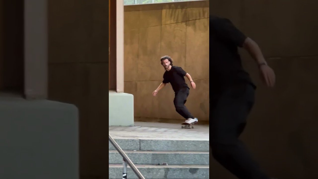 The one over the rail took a second day of going back to but both days he tried it he basically switch tre'd the nine like 7-8x before going down to the ten stair<br /><br />🤳 via Kevin Tierney