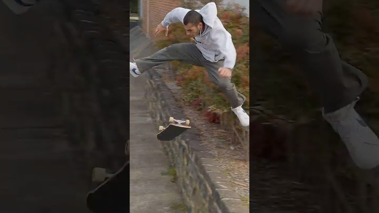 Noah with a wild V flip and the nollie heeeeel