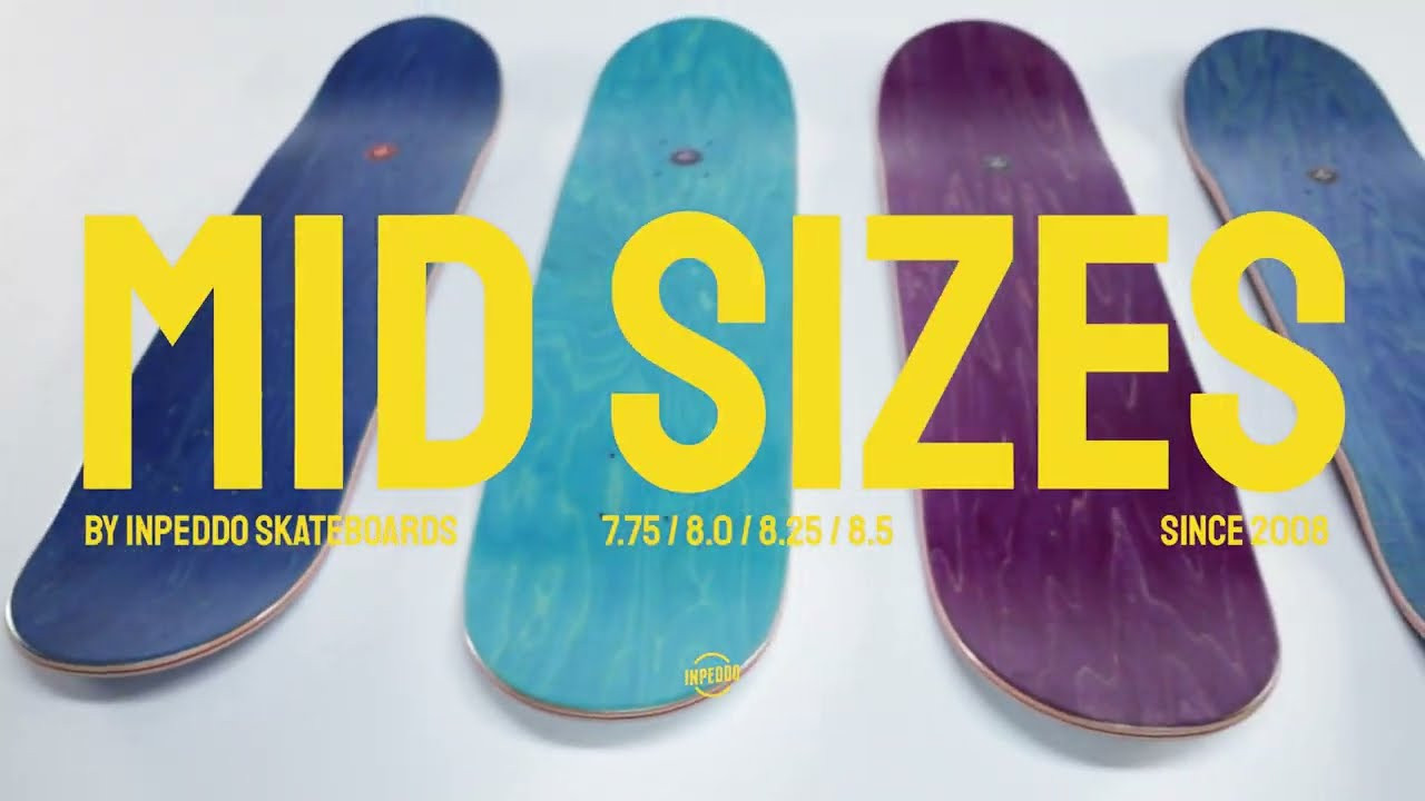 The INPEDDO Mid-sizes introduce 4 new decks with optimized wheelbases according to the leghth of the legs.<br /><br />They are targeted for smaller people between 1,45m and 1,70 body height and come with shorter wheelbases.<br /><br />We end the misery that “14.25 wheelbase fits all body sizes”.