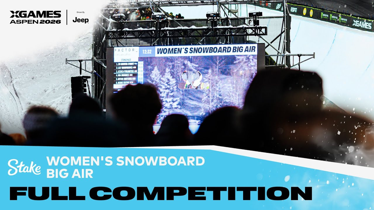 Watch the full Stake Women’s Snowboard Big Air event from X Games Aspen 2026 Driven by Jeep! <br /><br />The Big Air course is approximately 300 feet long and made up of a single 65-foot hybrid jump. Big Air is judged on aggressive execution of maneuvers, degree of difficulty and unique tricks, originality and style.<br /><br />Rules at Glance:<br />1 heat of 8 athletes in a 20 minute jam session taking as many runs as time permits. Runs will be scored 1-100, best attempt counts.<br /><br />#XGames #XGamesAspen #snowboarding<br />____<br /><br />X Games — your destination for all things action sports, music, lifestyle and everything in between. <br /><br />Visit our official homepage at http://xgames.com for more coverage and highlights.<br /><br />SUBSCRIBE: https://www.youtube.com/XGames<br /><br />Check us on Social @XGames:<br />Instagram ► https://instagram.com/xgames<br />TikTok ► https://www.tiktok.com/@XGames<br />Twitter ► https://twitter.com/xgames<br />Facebook ► https://facebook.com/XGames<br />Twitch ► https://www.twitch.tv/xgames<br />Snapchat ► @xgames<br /><br />Thanks for watching #XGames!