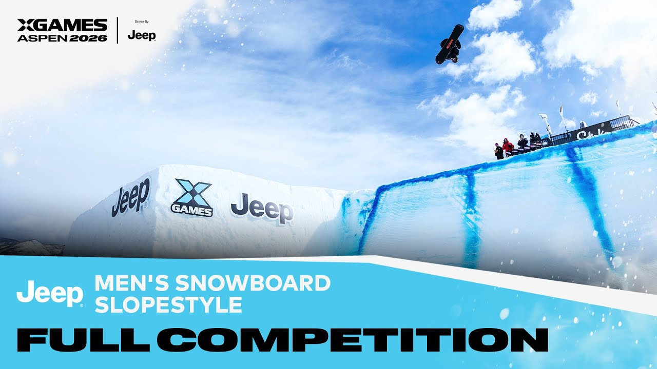Watch the full Jeep Men’s Snowboard Slopestyle event from X Games Aspen 2026 Driven by Jeep! <br /><br />The Slopestyle course is approximately 1,700 feet long with several features and a vertical drop of about 300 feet. The top of the course will test the athletes’ rail prowess with multiple rail-based features. The bottom of the course has big booters, where athletes show off their jump skills. Slopestyle is judged on progression, execution, difficulty, variety and amplitude.<br /><br />Rules at Glance:<br />1 heat of 12 athletes with 3 runs each. Runs will be scored 1-100, best run counts.<br /><br />#XGames #XGamesAspen #snowboarding<br />____<br /><br />X Games — your destination for all things action sports, music, lifestyle and everything in between. <br /><br />Visit our official homepage at http://xgames.com for more coverage and highlights.<br /><br />SUBSCRIBE: https://www.youtube.com/XGames<br /><br />Check us on Social @XGames:<br />Instagram ► https://instagram.com/xgames<br />TikTok ► https://www.tiktok.com/@XGames<br />Twitter ► https://twitter.com/xgames<br />Facebook ► https://facebook.com/XGames<br />Twitch ► https://www.twitch.tv/xgames<br />Snapchat ► @xgames<br /><br />Thanks for watching #XGames!