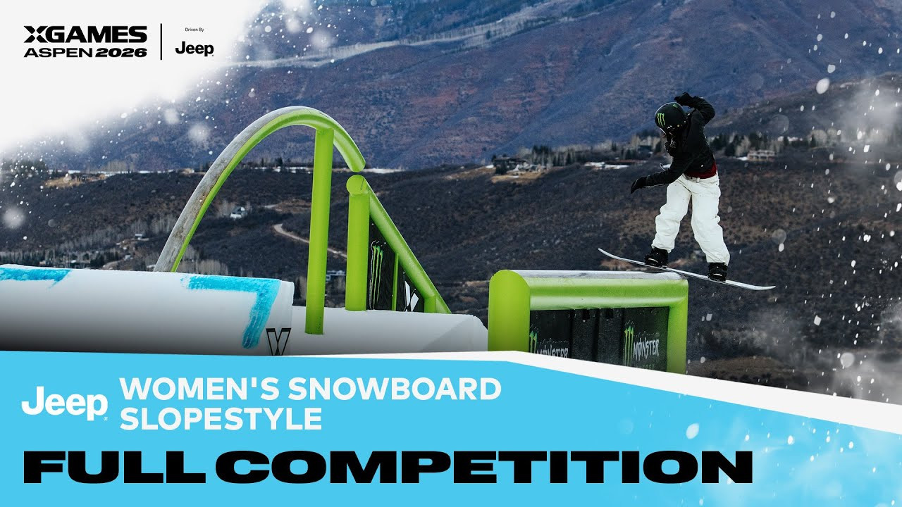 Watch the full Jeep Women’s Snowboard Slopestyle event from X Games Aspen 2026 Driven by Jeep! <br /><br />The Slopestyle course is approximately 1,700 feet long with several features and a vertical drop of about 300 feet. The top of the course will test the athletes’ rail prowess with multiple rail-based features. The bottom of the course has big booters, where athletes show off their jump skills. Slopestyle is judged on progression, execution, difficulty, variety and amplitude.<br /><br />Rules at Glance:<br />1 heat of 8 athletes with 3 runs each. Runs will be scored 1-100, best run counts.<br /><br />#XGames #XGamesAspen #snowboarding<br />____<br /><br />X Games — your destination for all things action sports, music, lifestyle and everything in between. <br /><br />Visit our official homepage at http://xgames.com for more coverage and highlights.<br /><br />SUBSCRIBE: https://www.youtube.com/XGames<br /><br />Check us on Social @XGames:<br />Instagram ► https://instagram.com/xgames<br />TikTok ► https://www.tiktok.com/@XGames<br />Twitter ► https://twitter.com/xgames<br />Facebook ► https://facebook.com/XGames<br />Twitch ► https://www.twitch.tv/xgames<br />Snapchat ► @xgames<br /><br />Thanks for watching #XGames!