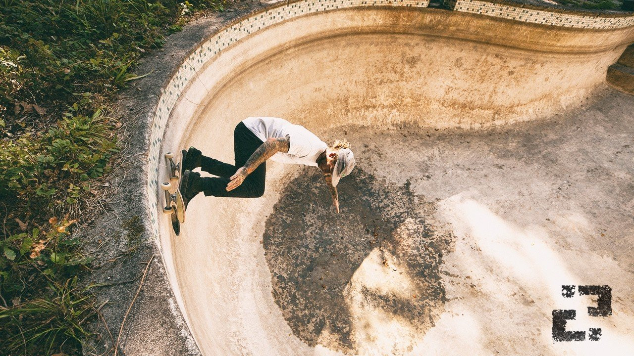 Filmed by Matt Hillier<br /><br />Skaters: <br />Jean Bromfield <br />Brian Sullivan - Weston<br />Thiago Vida<br /><br />"A lot of British skaters that skate transition and bowls often dream of skating an actual pool.<br /><br />We watch pool skating clips and look longingly at the pictures in magazines but 99% of pools in the UK are the rectangle kind with straight sides, nothing like the curved bottomed pools in California with blue tiles and intricate metal covered lights and chunky coping.<br /><br />However, last autumn last I spotted a pool pop up in my IG feed.<br /><br />If this pool was skateable I was keen to document a session there as like I said skateble pools here are rarer than a Japanese steak.<br /><br />I contacted the guy that posted the photos and we planned to assemble a small crew shoot a clip there, at that point he was unsure if it was actually rideable as it still had a few thousand litres of green water in it.<br /><br />We made a plan to shoot but work got in the way on both sides and we postponed. <br /><br />Autum hit and it rained, winter came and it snowed. <br /><br />I totally forgot about the pool and assumed by Summer the land would be developed and the pool would be gone.<br /><br />Fastforward one year and I get a message from Ozzie surfer and skater Jean Bromfield - He's been given the address of the pool and apparently its been drained by some BMX'ers, it has a curved transition and appears to be rideable.<br /><br />We arrange to meet and Jean brings co-first time pool skaters Brian Sullivan, Weston and Thiago Vidal.<br /><br />15 mins of sweeping and drying and the first carves are going down.<br />This things pretty savage with a foot and a half of transition and 6+ feet of wall.<br /><br />The boys get stuck in and start getting a feel for it. <br /><br />Just as Jean goes over the light there's a rustle in the bushes as an angry neighbour approaches ranting at us about private property, trespassing and calling the police so we leave quietly in the hope that we can sneak back another time for another session.<br /><br />A week later we manage to get back for another quick session but only get a15 minutes shooting photos before getting told to leave again.<br /><br />Weather or not it will be still be there when its dry enough to be worth bucketing out again is anyone's guess but we are pretty stoked to find this pool in place where there are usually none." - Matt Hillier<br /><br />September, 2023