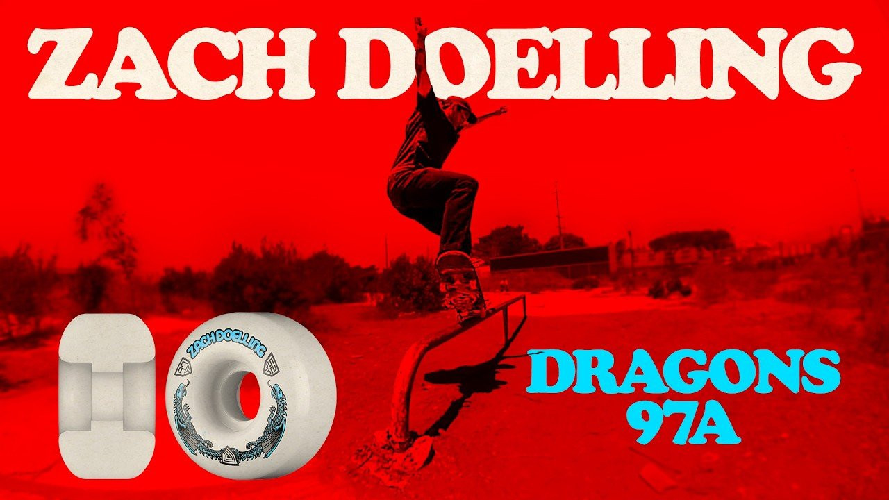 @ZachDoelling's Pro 97A Dragon Formula wheel is now shipping to Authorized Dealers worldwide.<br /><br />52mm x 31mm<br />97A Dragon Formula<br /><br />V1 Shape<br />- Symmetrical double radial design<br />- Classic street shape<br />- Small diameter, narrow and light weight<br />- Center set bearing<br /><br />Shop all of Zach's Pro Product here: https://www.skateone.com/catalogsearch/result/?q=doelling<br /><br />97A Dragons™ are designed to roll over rough terrain while maintaining the grip and slide of traditional 99A and 101A wheels. Their optimized 97A hardness gives you a smoother ride on more surfaces without giving up the responsiveness and control needed for technical tricks - letting you push your skating further anywhere you go.<br /><br />Speed: DF-97A's feature up to 20% higher rebound than standard hard wheels, giving you noticeably more speed in parks, bowls, and rough streets– places where regular 93A wheels slow you down. <br /><br />Grip and Slide: Designed for real-world terrain, Dragons™ grip when you need control and slide when you want flow– thanks to a one-of-a-kind formula developed over 10 years. No shortcuts. No compromises.<br /><br />Durability: Made from premium materials, Dragon Formula™ wheels are built to last. They stay fast, smooth, and consistent– delivering real value over cheap wheels that wear out quickly.
