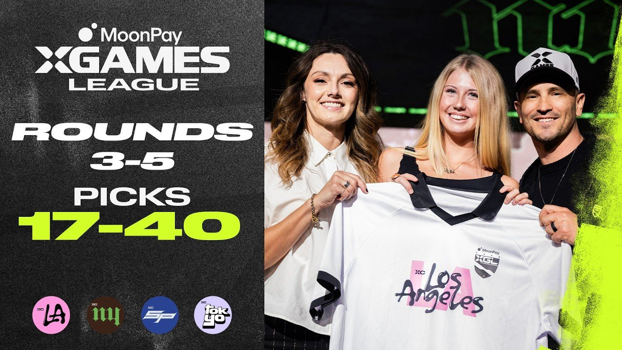Watch every pick from Round 3-5 of the inaugural MoonPay X Games League (XGL) Draft 2026. These are the skate and BMX athletes leading XC Los Angeles, XC New York, XC São Paulo, and XC Tokyo into the future of action sports.<br /><br />WATCH THE 2026 SUMMER SEASON STOPS:<br />✖️ Sacramento, CA | June 26-28<br />✖️ Japan | July 4-5<br />✖️ New Orleans, LA (The Championship) | July 24-26<br />____<br /><br />X Games — your destination for all things action sports, music, lifestyle and everything in between. <br /><br />Visit our official homepage at http://xgames.com for more coverage and highlights.<br /><br />SUBSCRIBE: https://www.youtube.com/XGames<br /><br />Check us on Social @XGames:<br />Instagram ► https://instagram.com/xgames<br />TikTok ► https://www.tiktok.com/@XGames<br />Twitter ► https://twitter.com/xgames<br />Facebook ► https://facebook.com/XGames<br />Twitch ► https://www.twitch.tv/xgames<br />Snapchat ► @xgames<br /><br />Thanks for watching #XGames!