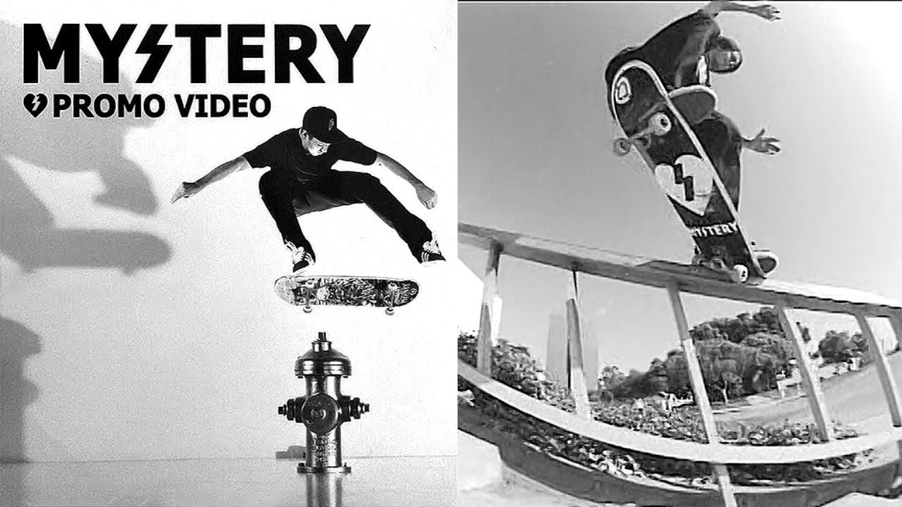 Mystery Skateboards Presents: “Promo Video”<br /><br />A Mystery Skateboards video featuring Adrian Lopez, Dan Murphy, Dennis Durrant, Everen Stallion, Gilbert Crockett, Jimmy Carlin, Lindsey Robertson, Pete Eldridge, Ryan Bobier, Ryan Smith and Windsor James.<br /><br />Chapters<br />0:00 Opening<br />2:51 Everen Stallion<br />5:01 Montage<br />8:39 Pete Eldridge<br /><br />If you have Proper Skate Videos Digitized VHS Tapes or DVDs, please feel free to join our Discord Server and help us to Archive old physical Skate Videos.<br /><br />Odysee: https://odysee.com/@SkateVideoLibrary<br />Discord: https://discord.me/skatevideolibrary<br /><br />Video: 960x720p, 59.94fps, 6000 kbps<br />Audio: Stereo, 48.0 kHz, 128 kbps
