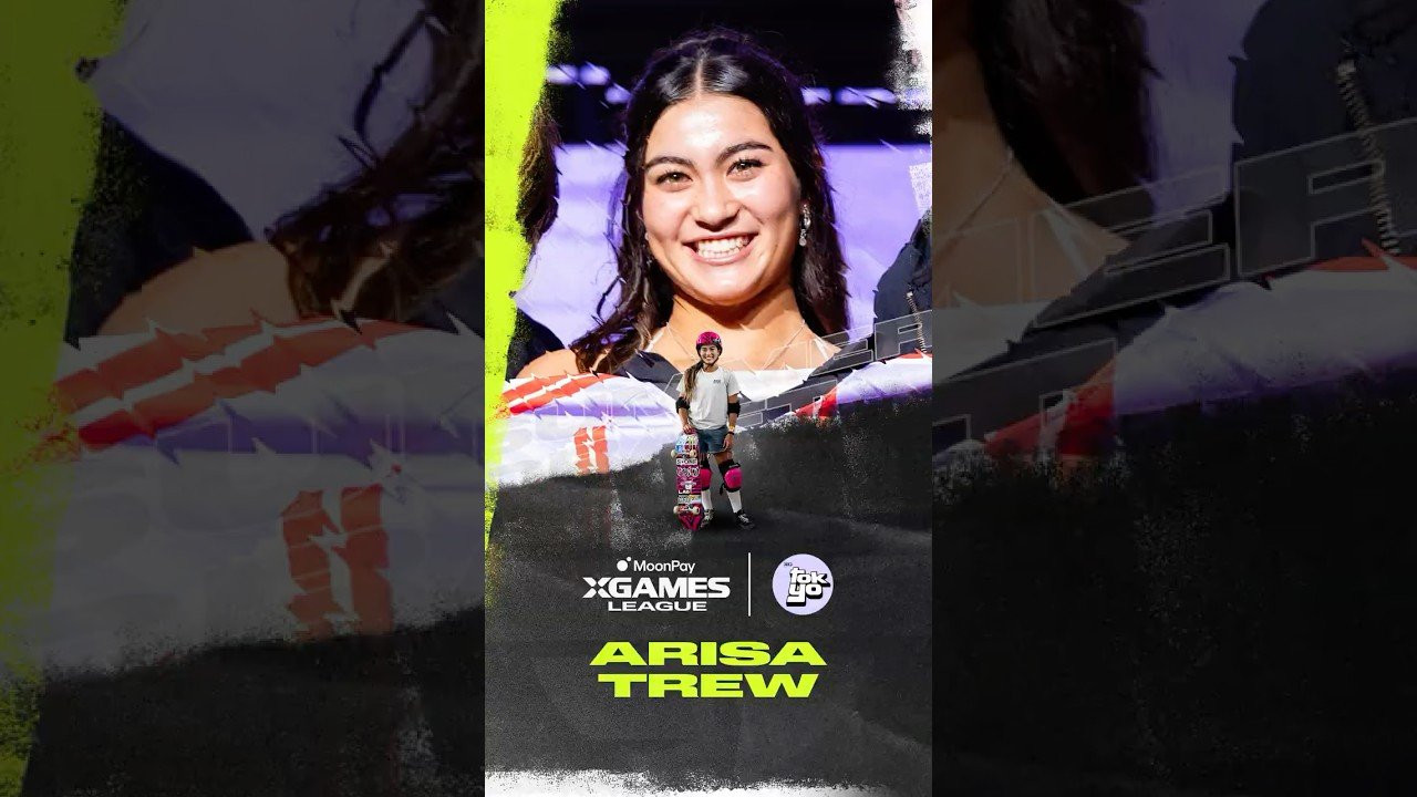 #ArisaTrew, the record-breaker with 9 #XGames medals, is Pick #3 and repping X Games Club Tokyo in Skateboard Park and Vert