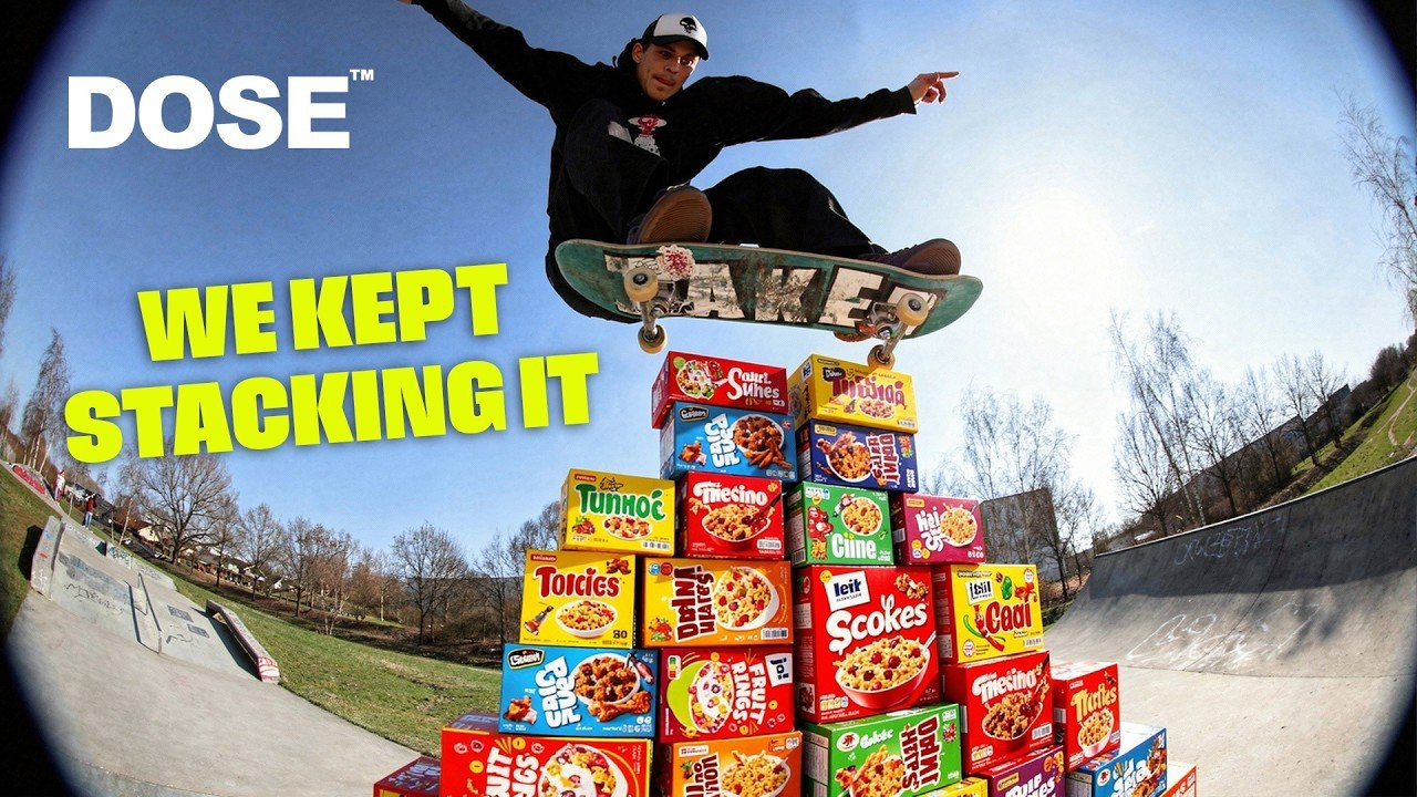 #skateboarding #skatelife #skate<br />6 skaters, one flyout, and a stack of cereal boxes that had no business surviving this session.<br /><br />We pulled up to Wartenberg Skatepark in Berlin on one of those fake spring days — sunny, but stupid windy. Perfect conditions if you like your setup getting wrecked every two minutes.<br /><br />We built the obstacle level by level, stacking cereal boxes higher each round:<br />Level 1: Ollies<br />Level 2: Grabs<br />Level 3: Flip Tricks<br /><br />Simple idea — until the wind started nuking the stack and every decent attempt sent boxes flying. Add five more skaters trying to outdo each other and it turned into a full mess: heavy slams, sketchy saves, and rebuilds after almost every try.<br /><br />Nothing stayed clean for long.<br /><br />By the final level it was pure survival. Tricks got bigger, stacks got taller, and the ground came at people fast.<br /><br />Who actually held it together and took the crown?<br /><br />Filmed at Wartenberg Skatepark, Berlin<br /><br />Featuring:<br />@dannybrown_030<br />@deolegotoy<br />@easy__door36<br />@nugler_<br />@german_joslin<br />@clipthazpaul<br />@sues.gott<br /><br />More DOSE every week.<br /><br />✅ Sub To The Channel For More Videos: https://youtube.com/doseskateboarding<br /><br />👉 Visit: http://doseskateboarding.com<br />👉 IG: http://instagram.com/doseskateboarding/<br />👉 TIKTOK https://www.tiktok.com/@doseskateboarding<br /><br />Subscribe to DOSE for more skate life videos.<br />For news about skateboarding every day, check out https://doseskateboarding.com/