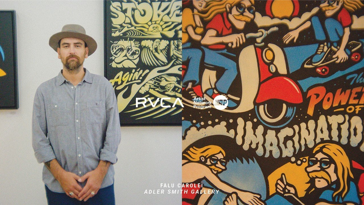 ANP artist Falu Carolei showcases Stoked Again at Adler Smith Gallery. Locals and legends showed up for a great night of art and community.<br /><br />An independent artist and art director from Buenos Aires, his work blends influences from skate, surf, rock, and graffiti into vibrant, detailed compositions.