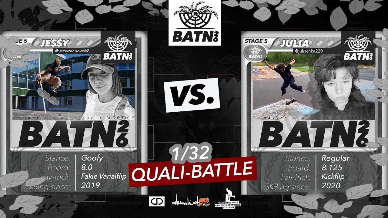 BATN26 startet mit einem Vorrunden Battle in der Salatschüssel, und dann alle weiteren Battles am 9.5.26 in der Northbrigade! Dies Jahr haben wir erstmalig 64 Teilnehmer! Starkes Battle zum Anfang von Jessy & Julia! Danke an alle Helfer und Zuschauer die da waren!! Ab heute gibts jeden Freitag 1 Clip! Seid gespannt, folgt uns und zieht es euch rein!<br />-BATS
