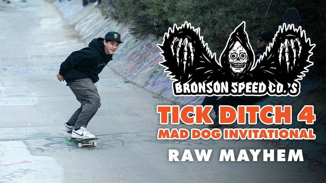 20 minutes of RAW MAYHEM from the fourth annual Mad Dawg Invitational at Tick Ditch — presented by Monster Energy and hosted by Bronson Speed Co. Extended rough cut from the day with full runs and additional footage from the event.<br /><br />Edited by ED - https://www.instagram.com/eduartoe/<br /><br />Filmed by<br />Jacob Nuñez - https://www.instagram.com/paconertz/<br />Jesse Silva - https://www.instagram.com/noguf/<br />Austin Ayub - https://www.instagram.com/austin_ayub/<br />Nick Cunningham - https://www.instagram.com/seekneek/<br />Daniel Goycoolea - https://www.instagram.com/dgfilms1907/<br />Grant Levy - https://www.instagram.com/skipmang/<br /><br />Drone Footage by<br />Tony Dimaria - https://www.instagram.com/tonydimaria/<br />Ben Adler - https://www.instagram.com/benadlerslife/<br /><br />Follow Monster Energy - https://www.instagram.com/monsterenergy/<br /><br />Subscribe to the Next Generation Channel:<br />🏁 http://bit.ly/NextGenerationChannel​ 🏁<br /><br />Learn More about Bronson Ceramic Bearings: https://bronsonspeedco.com/bearings#ceramics<br />Learn More about Bronson RAW Bearings: https://bronsonspeedco.com/bearings#raw<br />Learn More about G3 Next Generation Bearings: https://bronsonspeedco.com/bearings#g3<br /><br />Keep up with the #FastestBearings​ on Social:<br />🏁 Instagram: https://instagram.com/bronsonspeedco/​<br />🏁 Twitter: https://twitter.com/bronsonspeedco​<br />🏁 Facebook: https://www.facebook.com/BronsonSpeedCo<br /><br />Shop Next Generation Bearings <br />💸 https://nhsskatedirect.com/pages/bronson-speed-co