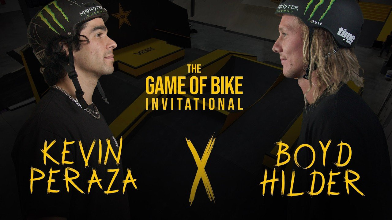 We knew it when the match maker pulled these two names together, Boyd Hilder v Kevin Peraza is unimaginable. And even though these two can do everything, they both managed to take each other out of their comfort zone and things got real interesting, real quick! <br /><br />New GOB Merch is HERE! Check it out and pick some up to the support the channel and The Game of Bike Invitational! <br />https://www.markit-crew.com/<br /><br />Check in EVERY FRIDAY at 9am for the latest battle in The Game of Bike Invitational. <br /><br />Proudly brought you by <br /> @RockstarEnergy <br /> @vans <br />COR-Athlete.com<br /><br /><br />RULES TO THE GAME - <br /><br />Objective of the game - give letters to your opponent by setting tricks<br /> that they are unable to duplicate. <br /> <br /> <br /> <br /> First Rider to spell BIKE Looses.<br /><br />Control of the trick - control of “setting the trick” will alternate<br /> between riders. <br /><br />Setting the trick - for a rider to “set a trick”, the trick must be<br /> landed clean. No pedal slips, foot downs, or correction hops. <br /><br />Matching a trick - sketch within reason is OK. small correction hop <br /> is OK. foot flip is OK with NO foot touching the ground. <br /><br />Canceled trick - Each rider gets to cancel out one of their opponent’s<br /> tricks.<br /><br />Phone a friend - Each rider gets one chance per game to request an <br /> alternate rider attempt to match the set trick. <br /><br />A caddy in your corner - IS RIDER IS ALLOWED ONE PERSON TO ACT AS CADDY <br /> AND ADVISE and assist on strategy throughout the game<br /><br />Last letter - A RDIER who is on their last letter gets two chances<br /> to match their opponents trick.<br /><br /><br /><br /><br />FILMED BY: <br />Joey Cobbs <br />Mike Mastroni <br />Johnny Garrett<br />Calvin Kosovich<br /><br />Edited by: Joey Cobbs