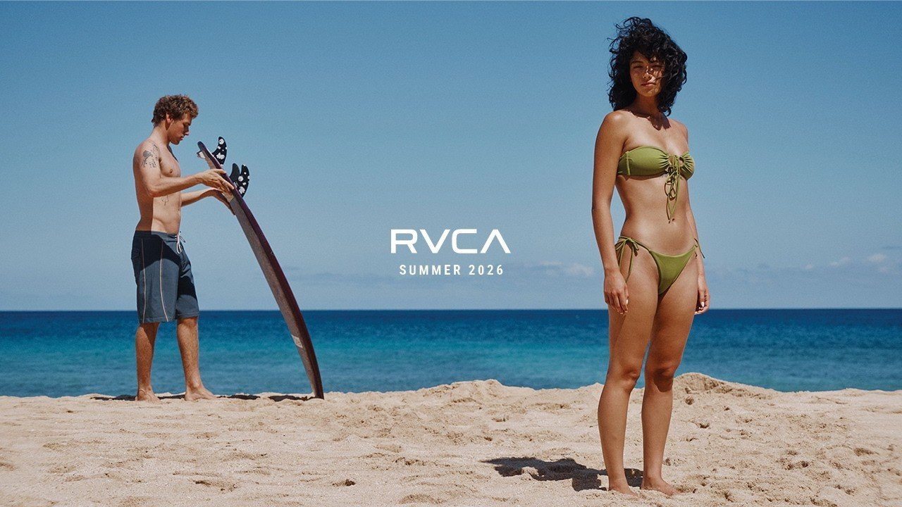 RVCA Summer 2026—Men’s, Women’s, and Sport.<br /><br />Barron Mamiya, Bettylou Sakura Johnson, Kevin “Spanky” Long, Barney Page, Kento Takahashi, and Xavier Bryce.<br /><br />Models Amber Abara and Brenna Monet.<br /><br />Film by Parker Davis.