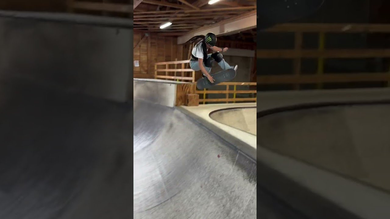 Cocona Hiraki ripping her local bowl.