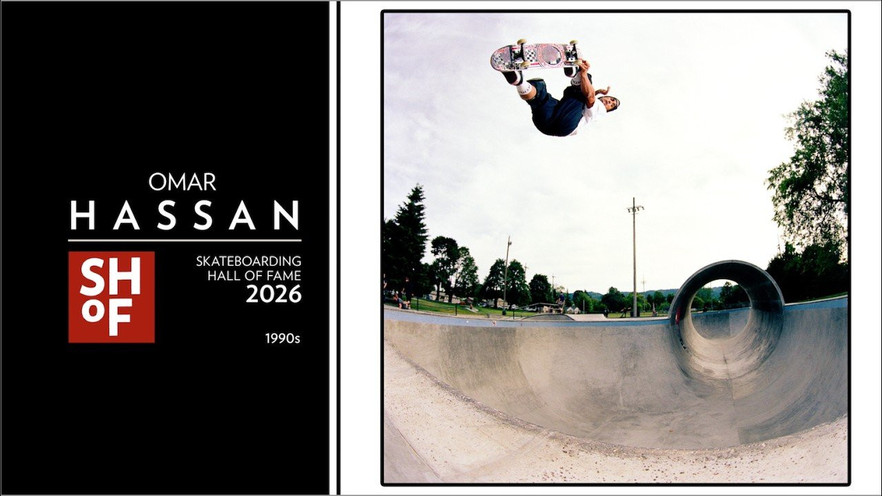 Growing up in Southern California's Orange County, Omar Hassan is one of skateboarding's purest products: a lifer who stepped on aboard and never stepped off, "classically trained," as Jeff Grosso used to say, rising alongside a generation of OC rippers who would define '90s Skating- but for guys like Omar, skateboarding isn't just where he's from - it's who he is. (From the SHOF 2026 Book)