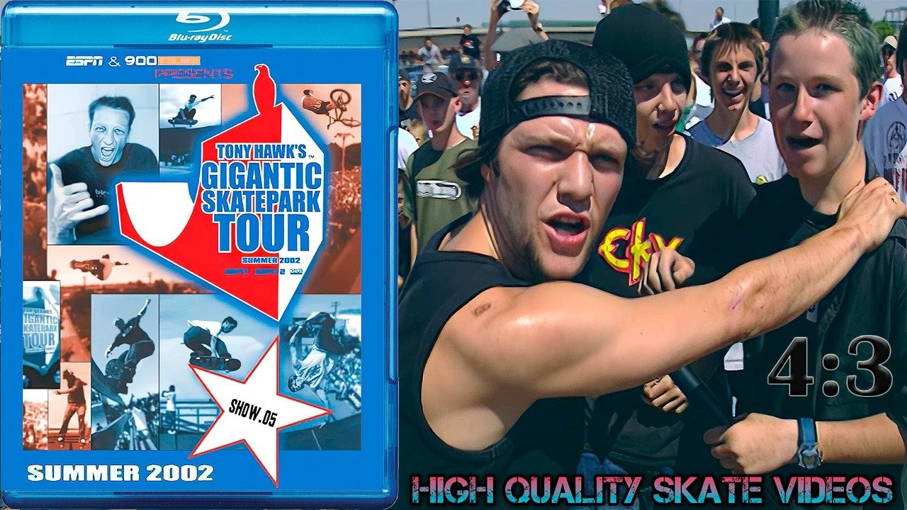 SkateVideoSite: https://www.skatevideosite.com/videos/tony-hawks-gigantic-skatepark-tour-2001 [Tour 2000, 2001 & 2002 ? ]<br /><br />Discord Server Skate Video Archive / Skate Video Library: https://discord.me/skatevideolibrary<br /><br />Skate Video Archive: https://www.youtube.com/channel/UCI93zR95xMw-fvI7JLwsOwA<br /><br />Skate Video Library: https://www.youtube.com/@SkateVideoLibrary