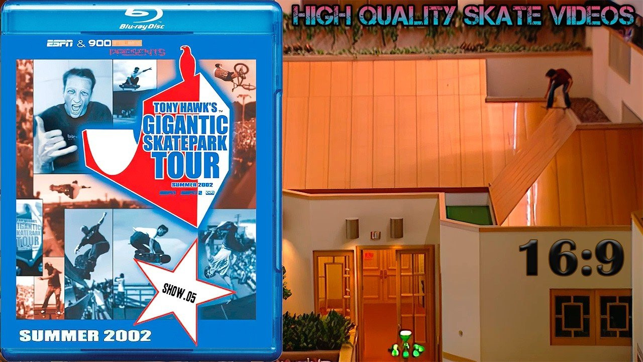 SkateVideoSite: https://www.skatevideosite.com/videos/tony-hawks-gigantic-skatepark-tour-2001 [Tour 2000, 2001 & 2002 ? ]<br /><br />Discord Server Skate Video Archive / Skate Video Library: https://discord.me/skatevideolibrary<br /><br />Skate Video Archive: https://www.youtube.com/channel/UCI93zR95xMw-fvI7JLwsOwA<br /><br />Skate Video Library: https://www.youtube.com/@SkateVideoLibrary