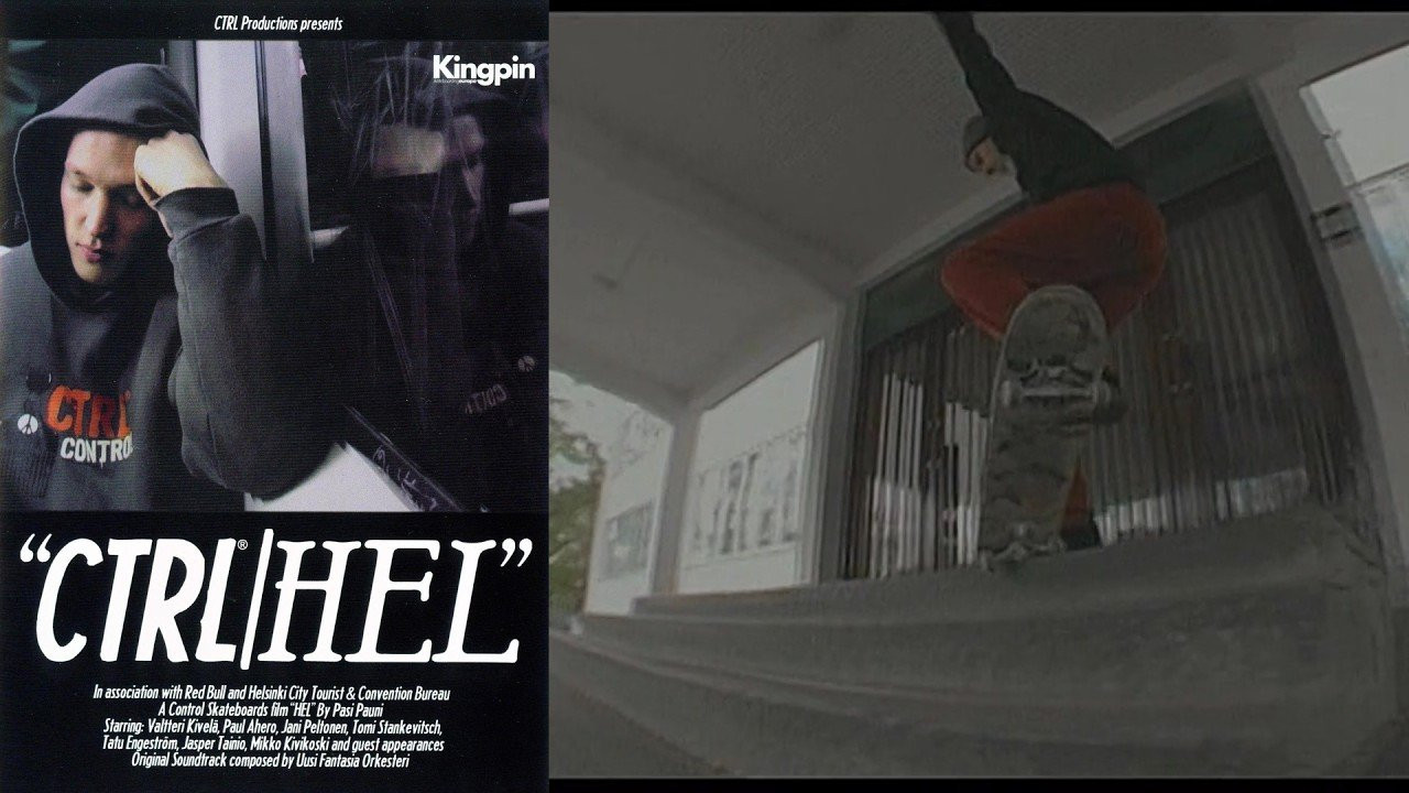 Control Skateboards Presents: “HEL”<br /><br />CTRL/HEL<br /><br />Video by Pasi Pauni for Control Skateboards. Featuring Aki Kärjä, Arto Saari, Eero Anttila, Jani Peltonen, Jasper Tainio, Mikko Kivikoski, Paul Ahero, Tatu Engeström, Tomi Stankevitsch and Valtteri Kivelä.<br /><br />Chapters<br />00:00 Intro<br />00:31 Valtteri Kivelä<br />02:51 Jani Peltonen<br />05:14 Paul Ahero<br />05:58 Tatu Engeström<br />10:27 Jasper Tainio<br />12:53 Mikko Kivikoski<br />15:55 Credits<br /><br />If you have Proper Skate Videos Digitized VHS Tapes or DVDs, please feel free to join our Discord Server and help us to Archive old physical Skate Videos.<br /><br />Odysee: https://odysee.com/@SkateVideoLibrary<br />Discord: https://discord.me/skatevideolibrary<br /><br />Video: 1280x720p, 50.00fps, 6000 kbps<br />Audio: Stereo, 48.0 kHz, 128 kbps