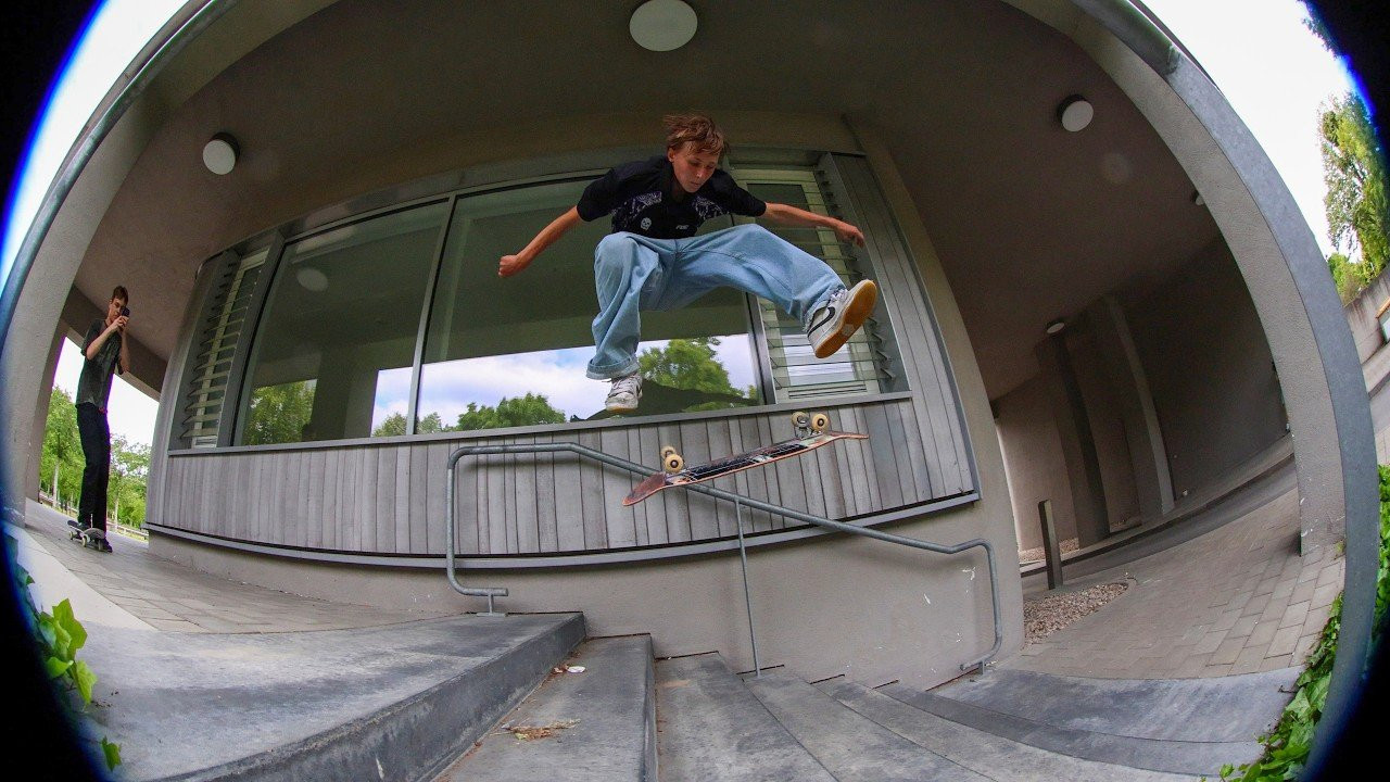#skateboarding #skatecrew #skatepark <br />We hit the new M Street skatepark in Berlin — fresh wooden obstacles, so we had to check it out.<br /><br />Met up in Zehlendorf and rolled out to the park… but it wasn’t even open yet. So we did what we do best: got a session in anyway. No scooters, no noise, just the crew.<br /><br />That didn’t last forever though — once we got spotted, the session got shut down.<br /><br />From there we kept it moving: Game of S.K.A.T.E. and a quick lap on the mini ramp.<br /><br />After that it turned into a proper street mission. Spot hunting around the Freie Universität area — ledges, rails, stairs, everything in between. Until we ran into our usual end-of-session guests: security.<br /><br />Last spot of the day was a heavy stair set — rough landings, even rougher rollaways.<br /><br />A full day in Zehlendorf with the crew.<br /><br />Check out the video.<br /><br />Featured skaters:<br /><br />@nugler_<br />@g6rd9n<br />@easy__door36<br />@sues.gott<br />@deolegotoy<br />@flowerskateboardsberlin<br />@danielzakari<br />@german_joslin<br />@corny_sb